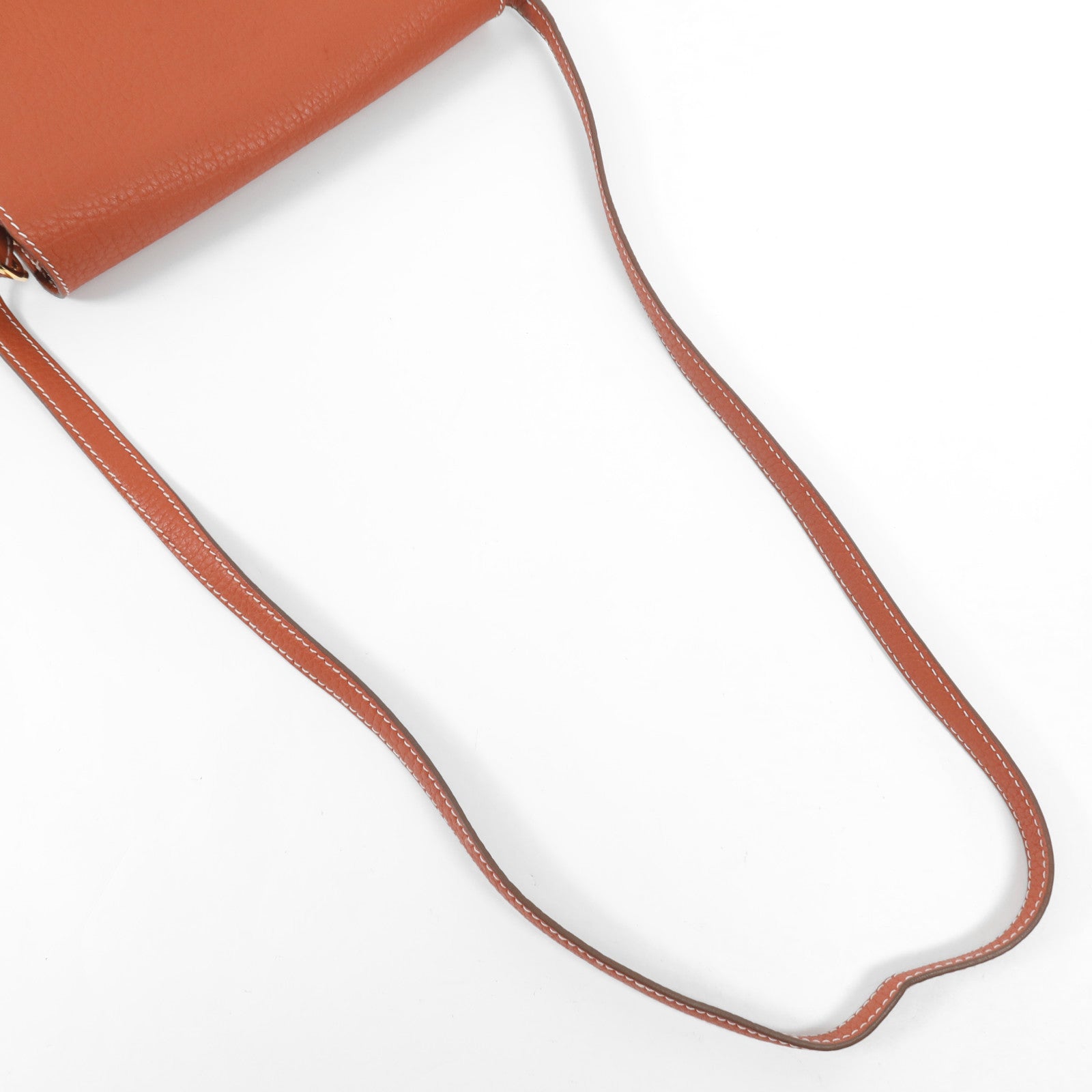 HERMES Clemence皮革Roulis 23金扣肩背袋Sanguine