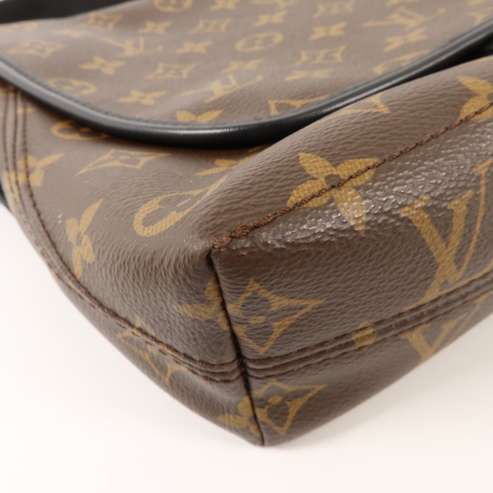 LOUIS VUITTON Monogram Macassar Magnetic Messenger Bag肩背袋棕色