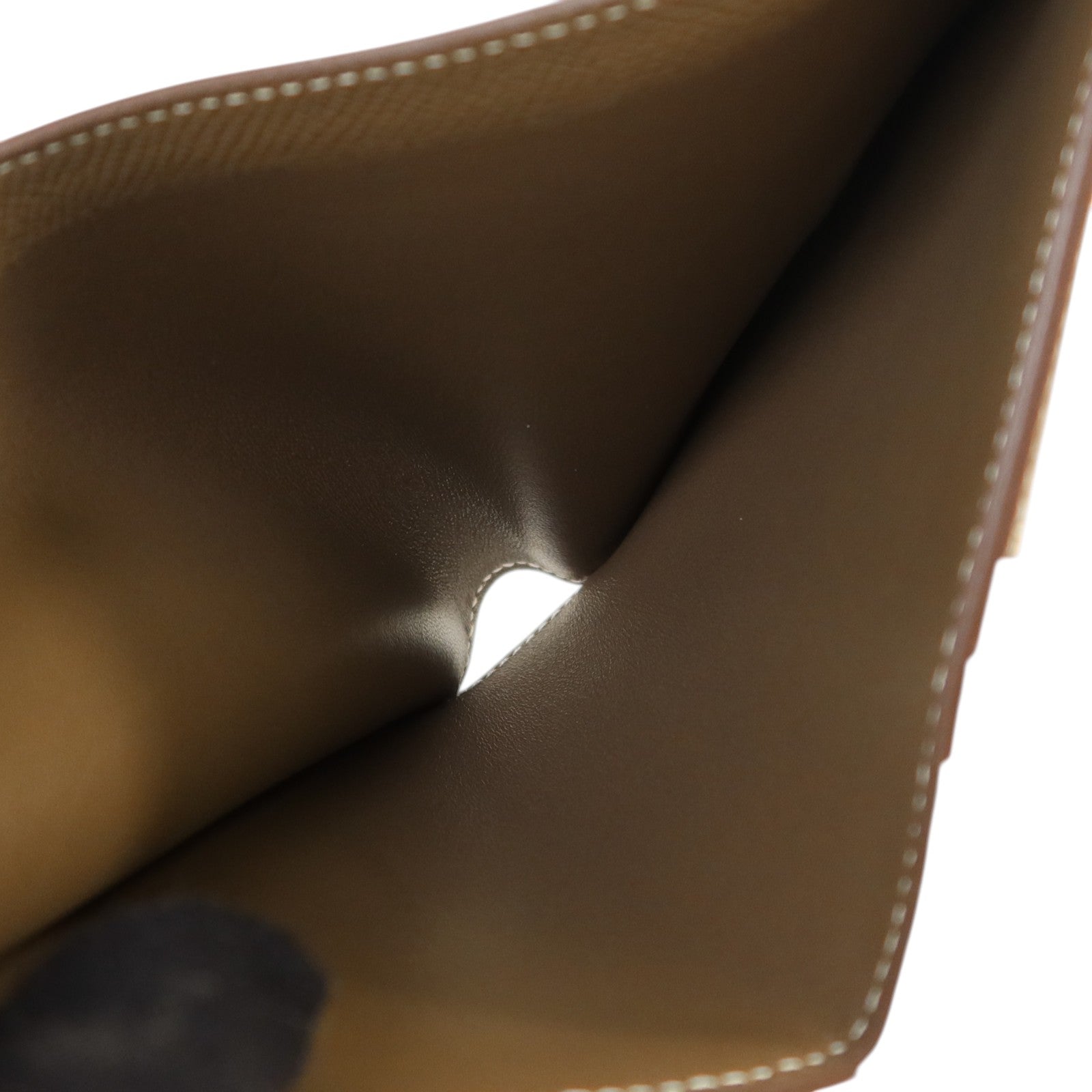 HERMES Epsom皮革Bearn Compact Wallet金扣錢包Etoupe