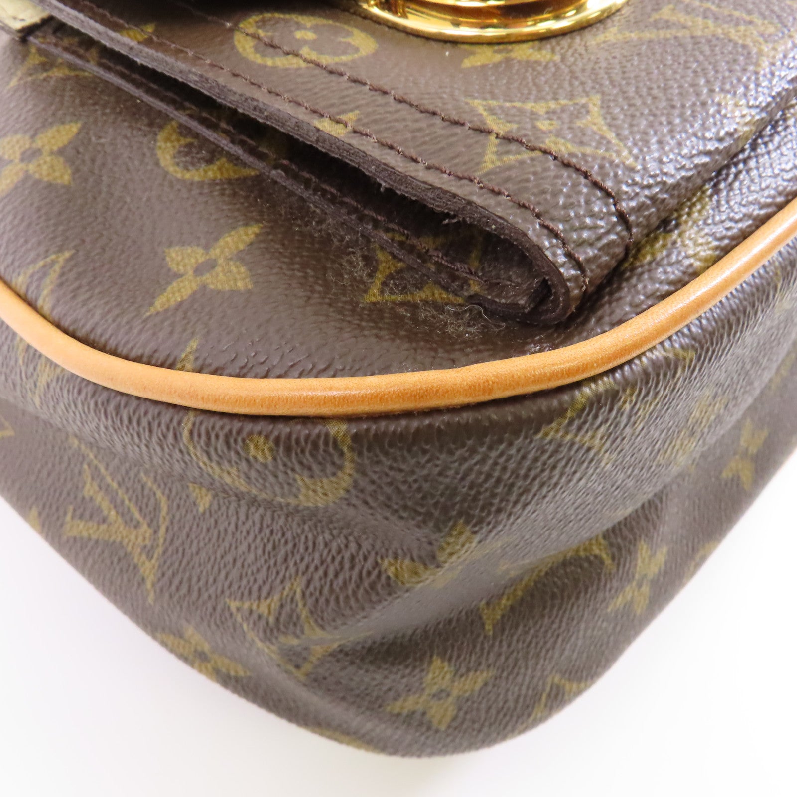 LOUIS VUITTON Monogram Hudson GM金扣肩背袋啡色
