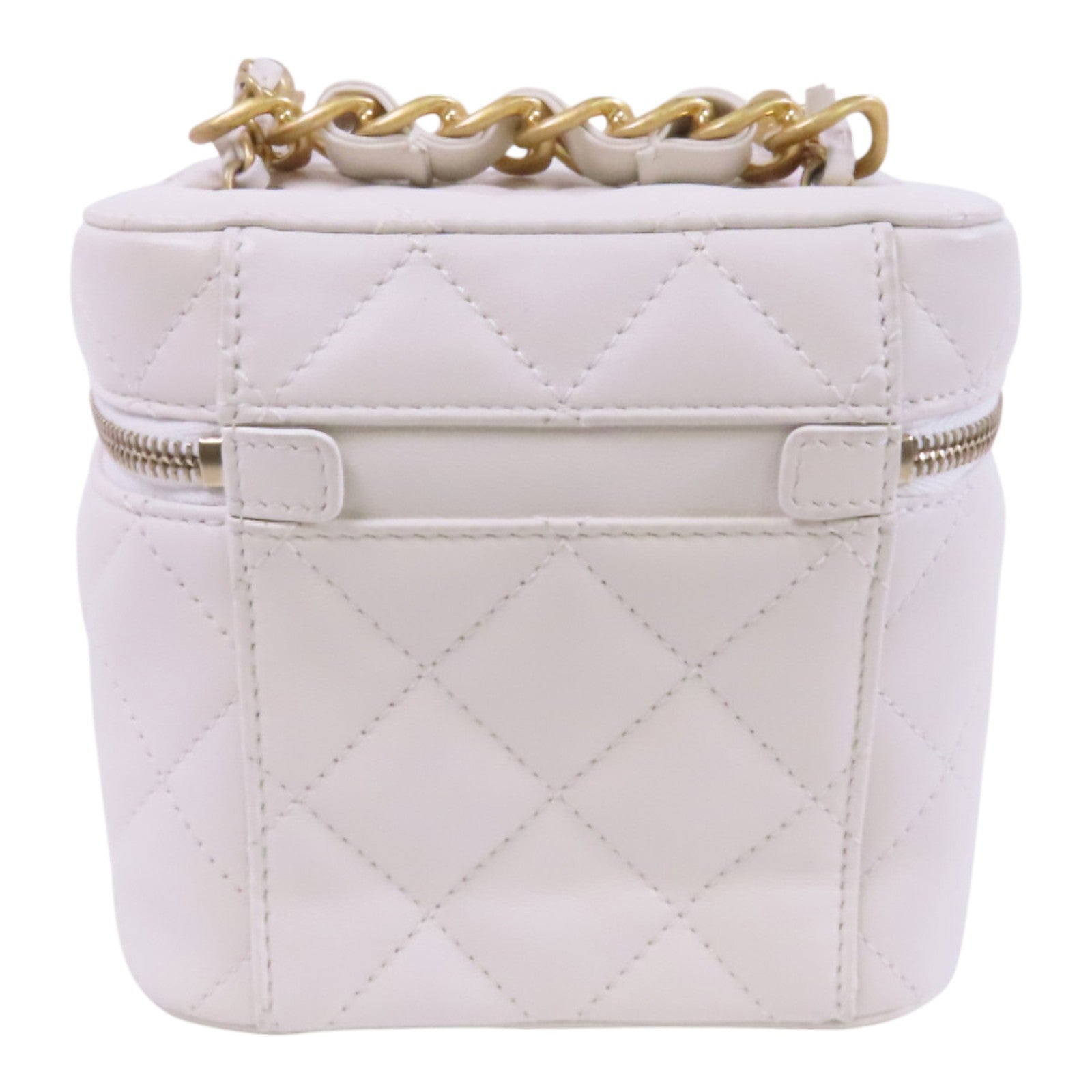 CHANEL 牛皮皮革Vanity Bag金扣鏈帶肩背袋