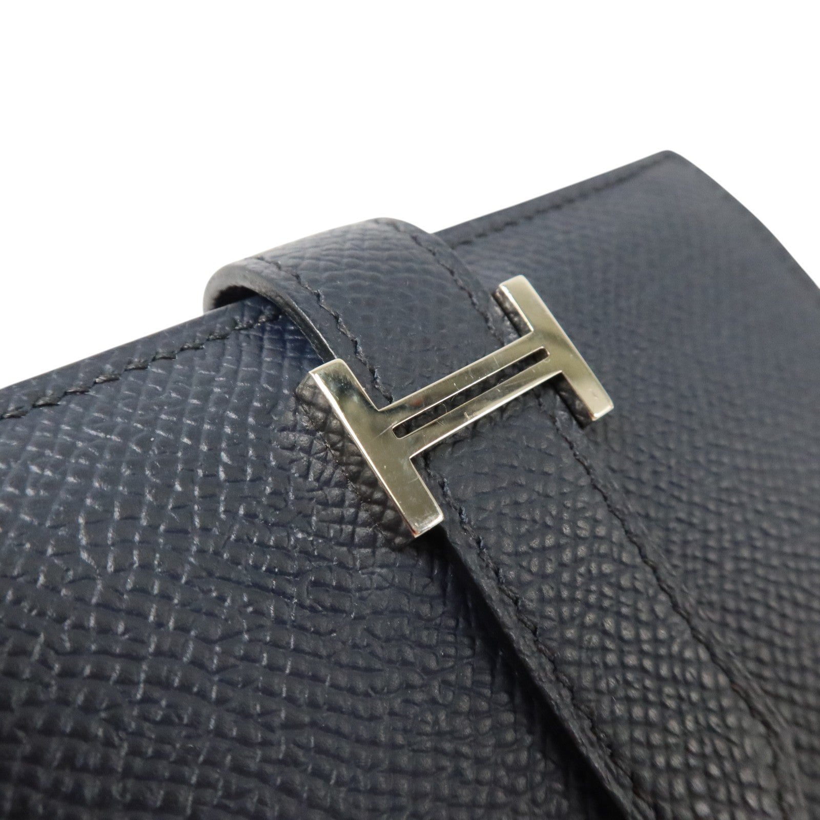 HERMES EpsomBearn Mini Wallet銀扣零錢包Bleu Nuit