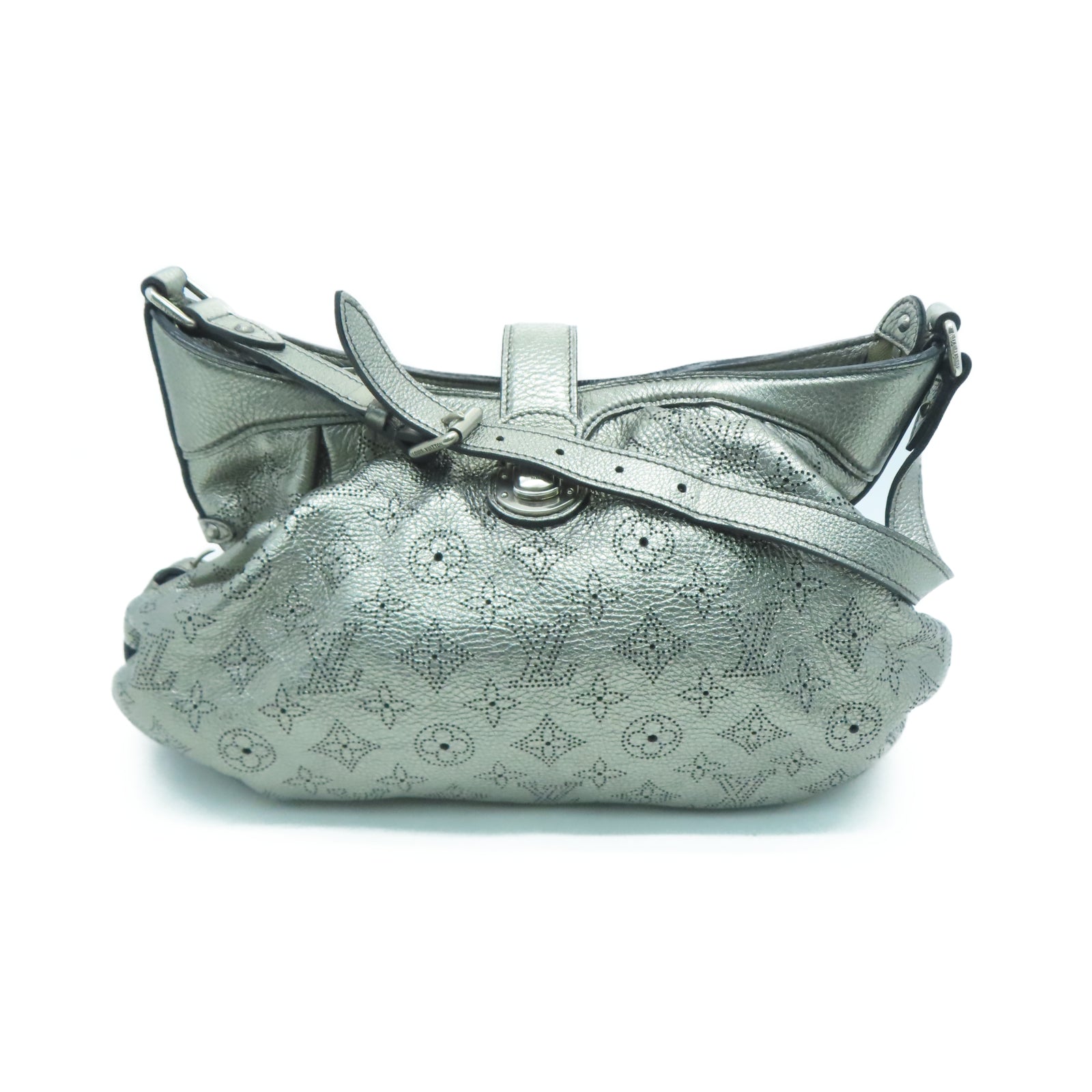 LOUIS VUITTON 【激減優惠】Monogram Mahina XS銀扣肩背袋銀色