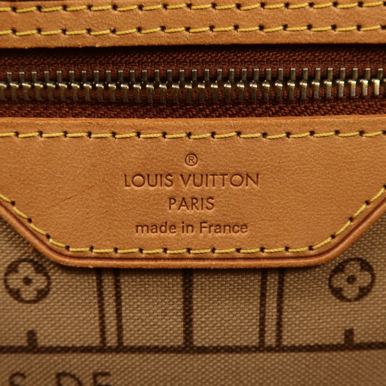 LOUIS VUITTON Monogram Neverfull MM金扣手挽袋