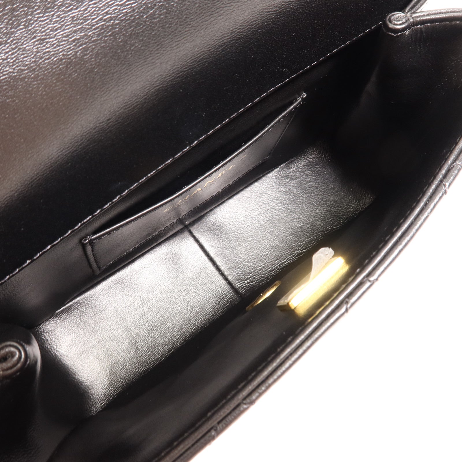 CHANEL 羊皮皮革Matelasse Mini Flap Bag金扣鏈帶肩背袋