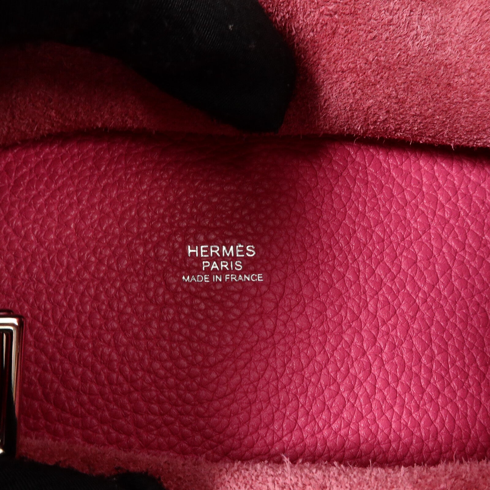 HERMES Clemence皮革Picotin MM扣手挽袋Rose Shocking