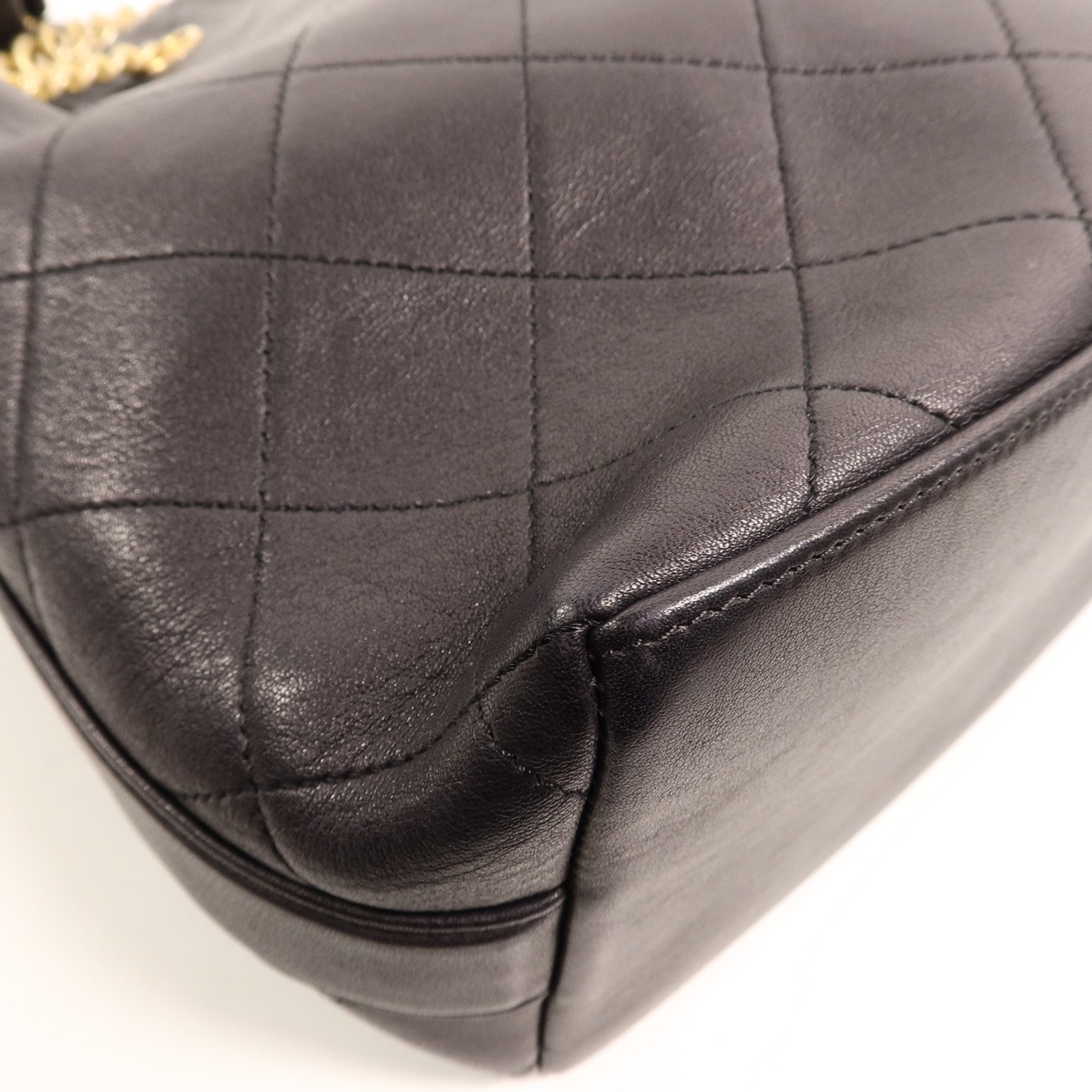 CHANEL 牛皮皮革Drawstring Bucket鏈帶手挽肩背兩用袋