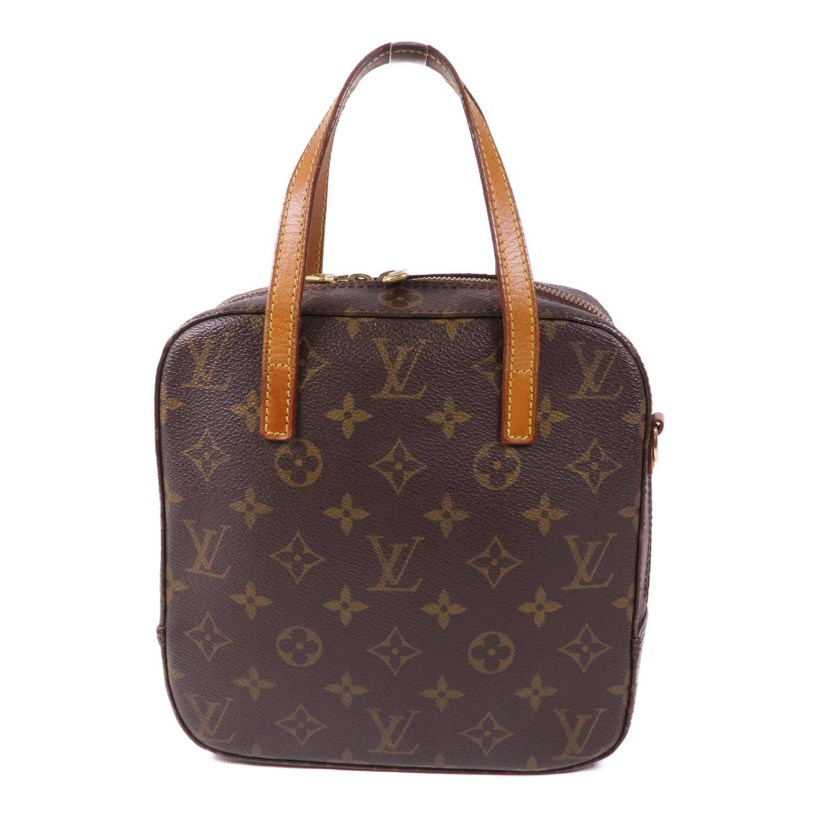 LOUIS VUITTON Monogram Spontini金扣手挽肩背兩用袋棕色