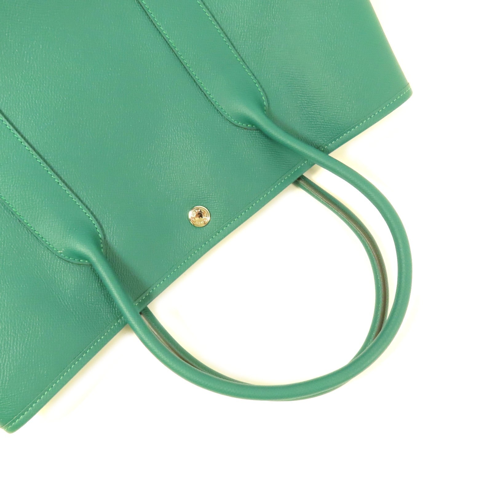 HERMES Epsom皮革Garden Party PM銀扣手挽袋Cactus