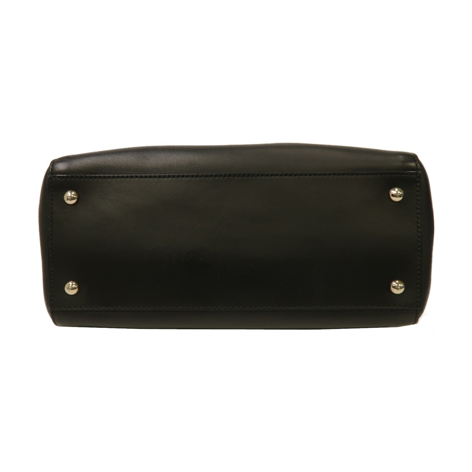 FENDI 牛皮皮革Dotcom 2 Way Shoulder Bag銀扣手挽肩背兩用袋黑色