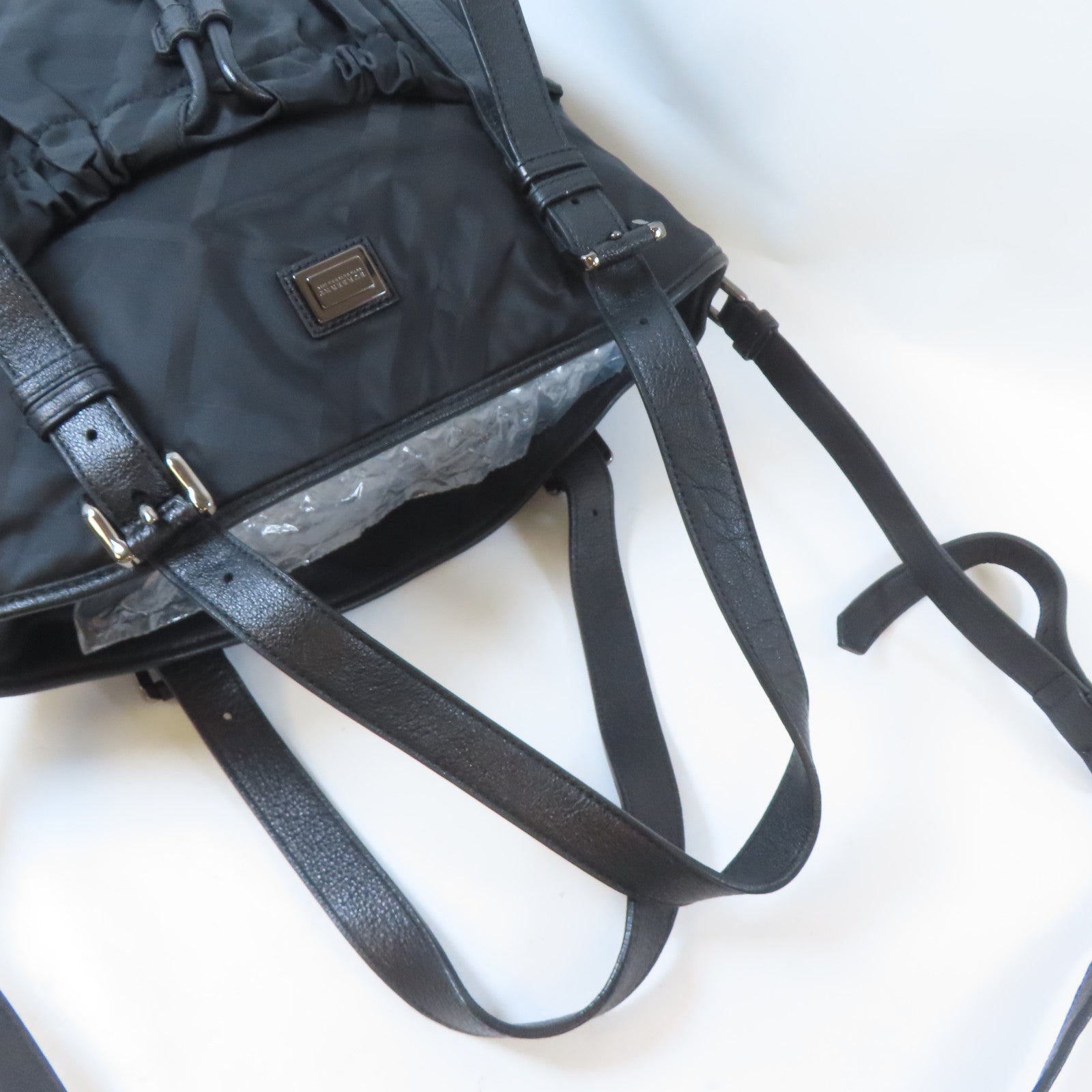 BURBERRY 尼龍2 Way Shoulder Bag銀扣手挽肩背兩用袋黑色