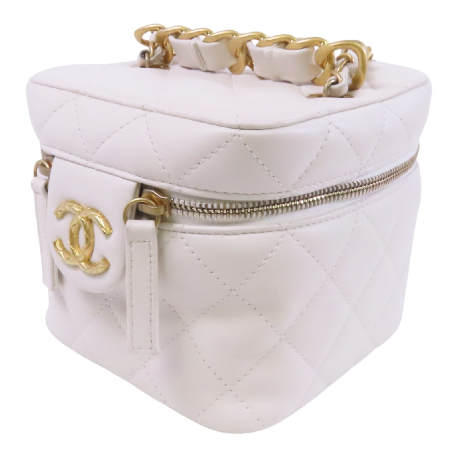 CHANEL 牛皮皮革Vanity Bag金扣鏈帶肩背袋