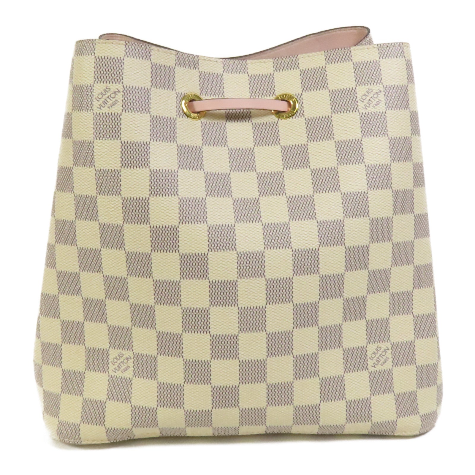 LOUIS VUITTON Damier Azur Neo Noe金扣肩背袋白色
