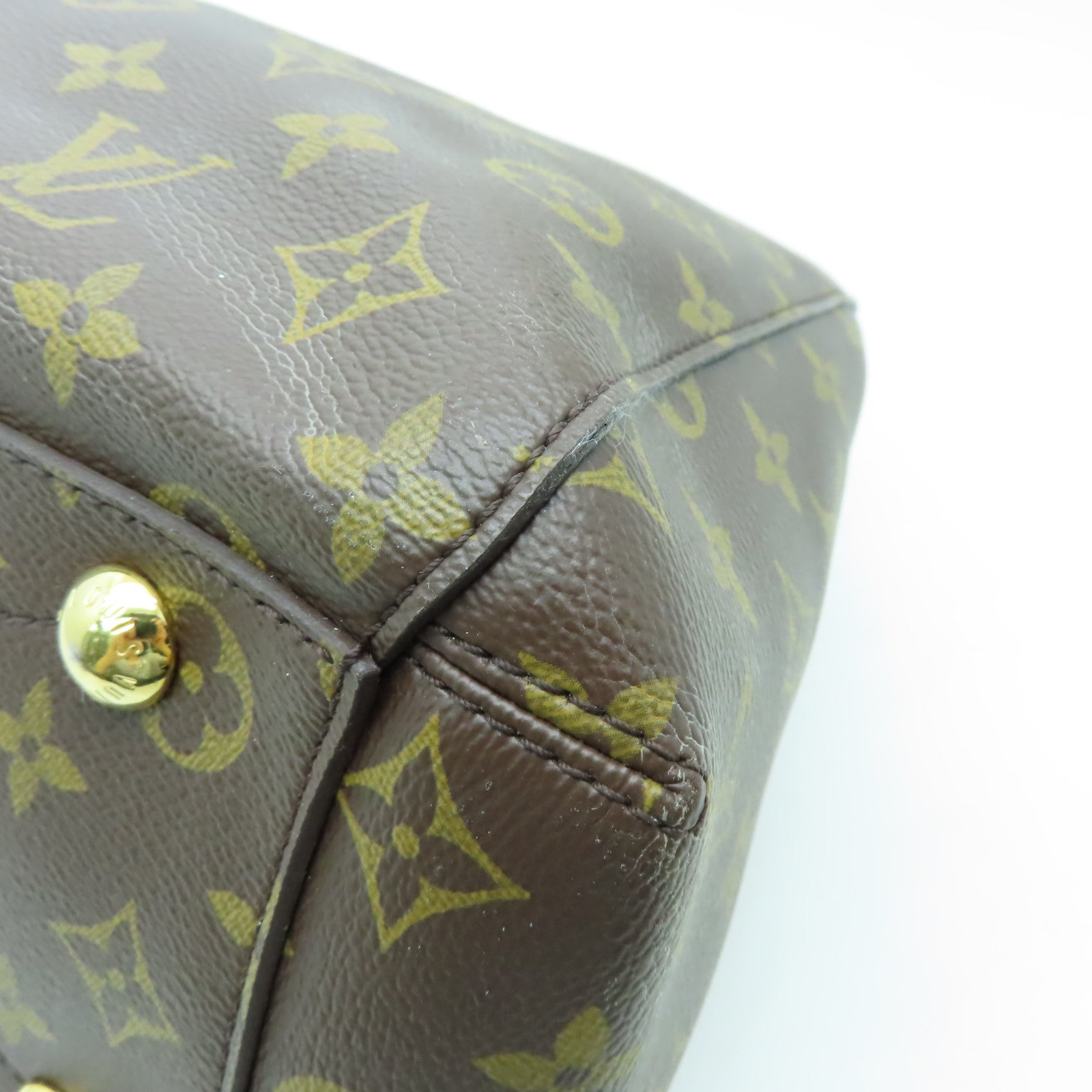 LOUIS VUITTON 【激減優惠】Monogram Montaigne MM金扣手挽肩背兩用袋啡色