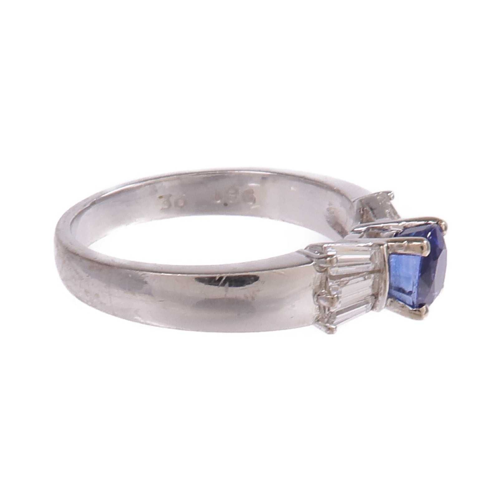 JEWELRY 【激減優惠】14K白金Sapphire Diamond Ring藍寶石/鑽石戒指US#5.75