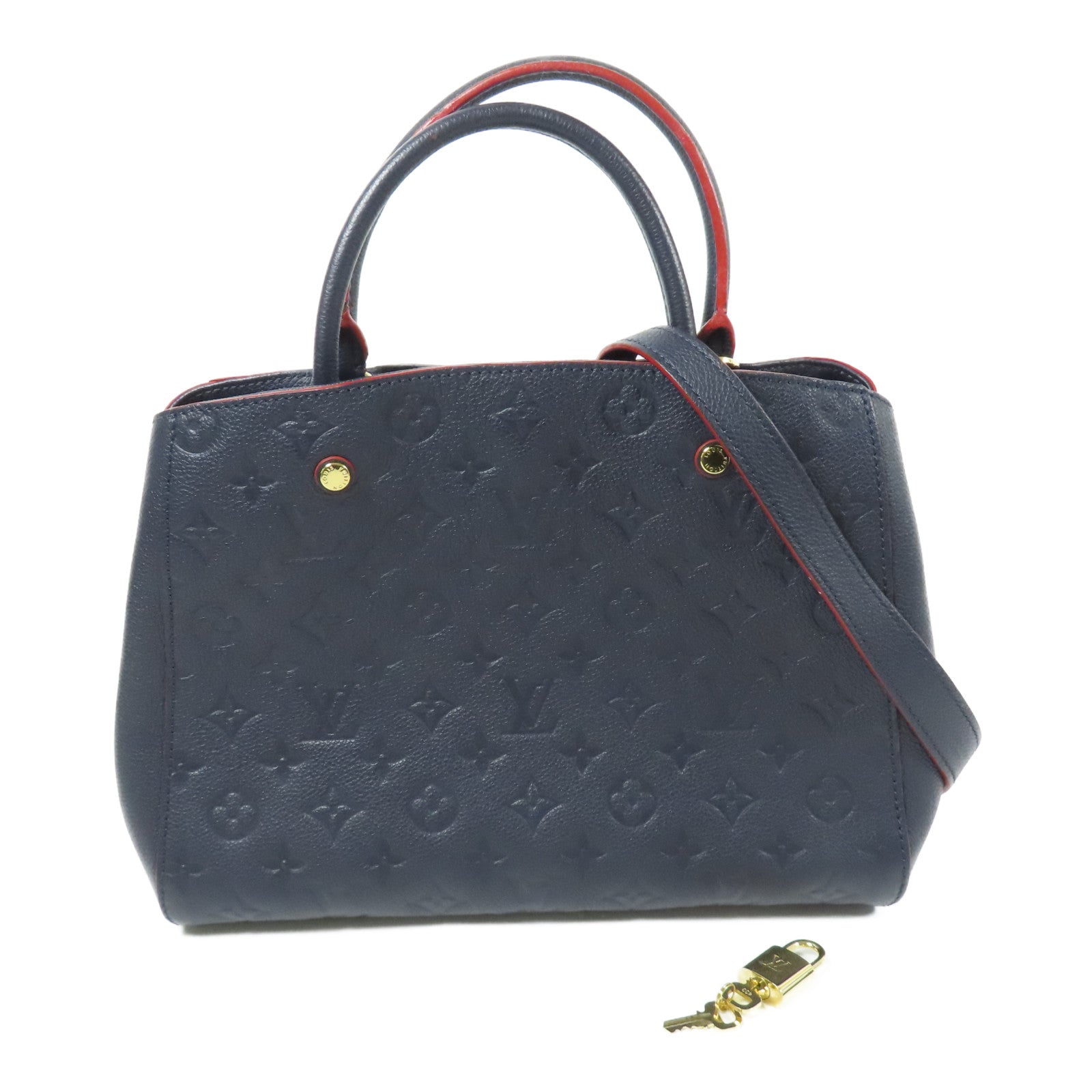 LOUIS VUITTON Monogram Empreinte Montaigne MM金扣手挽肩背兩用袋