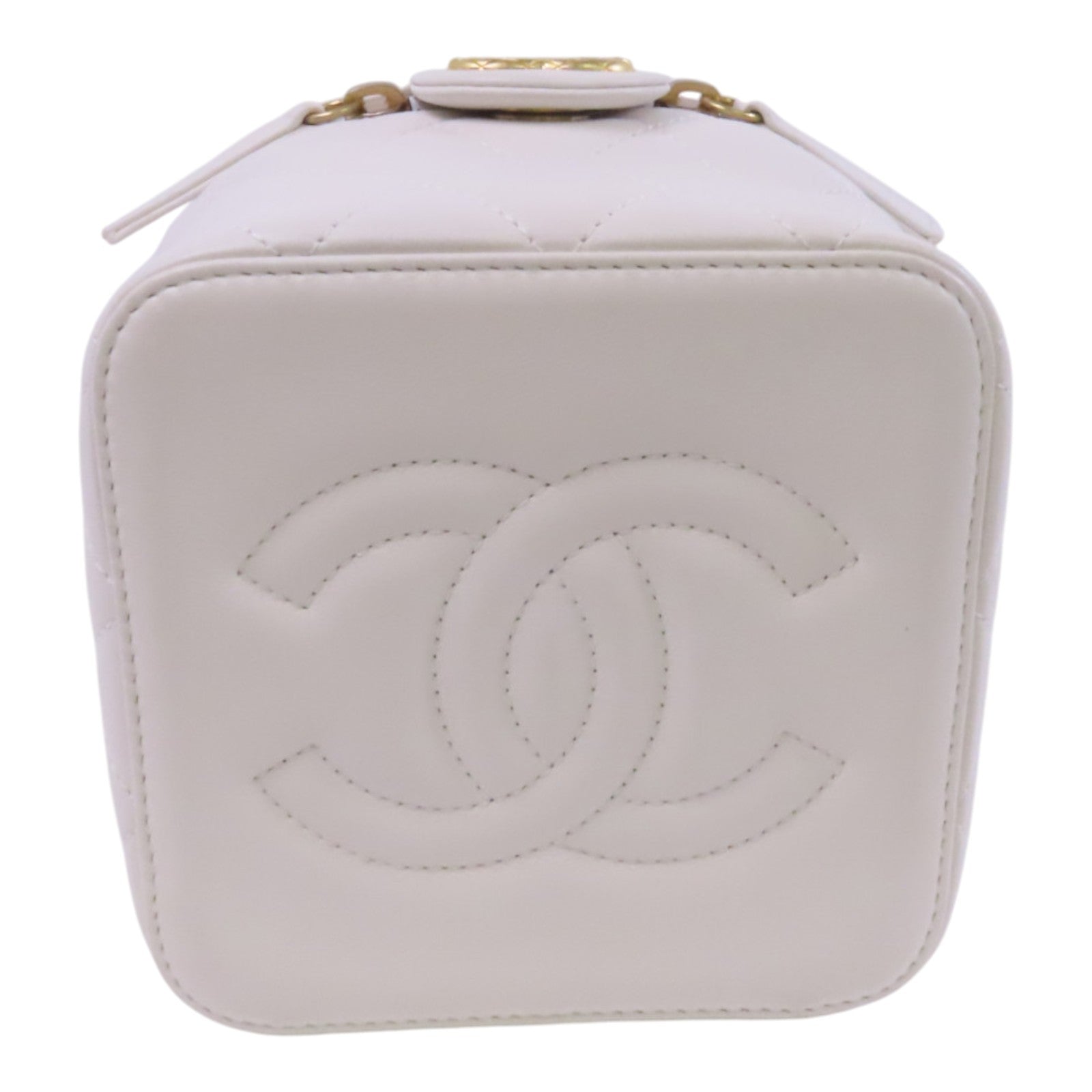 CHANEL 牛皮皮革Vanity Bag金扣鏈帶肩背袋