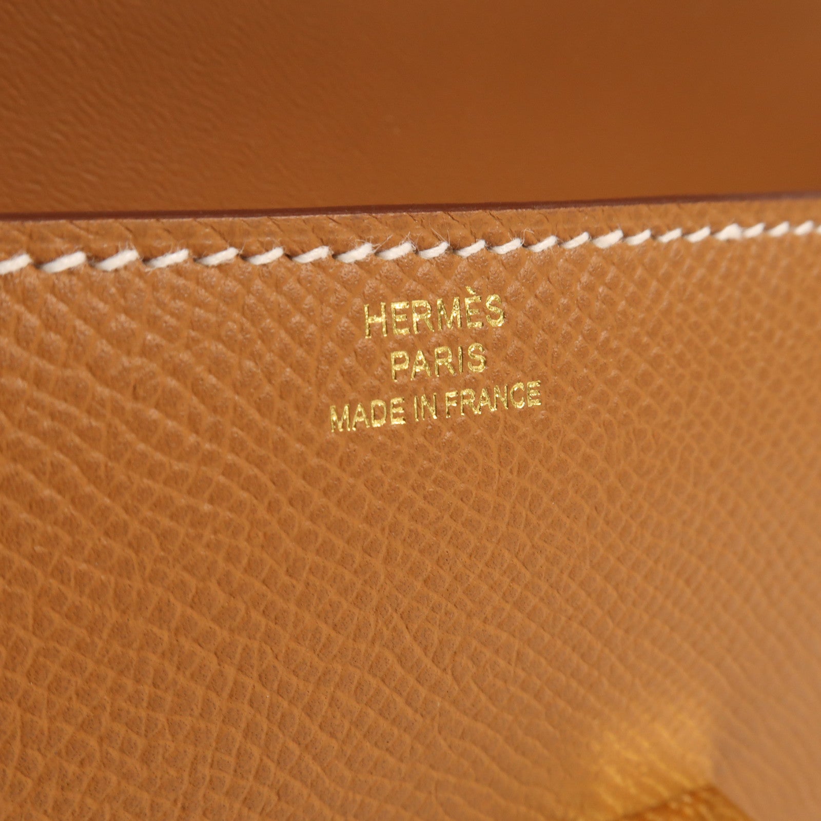 HERMES Epsom皮革Constance Elan金扣肩背袋Gold