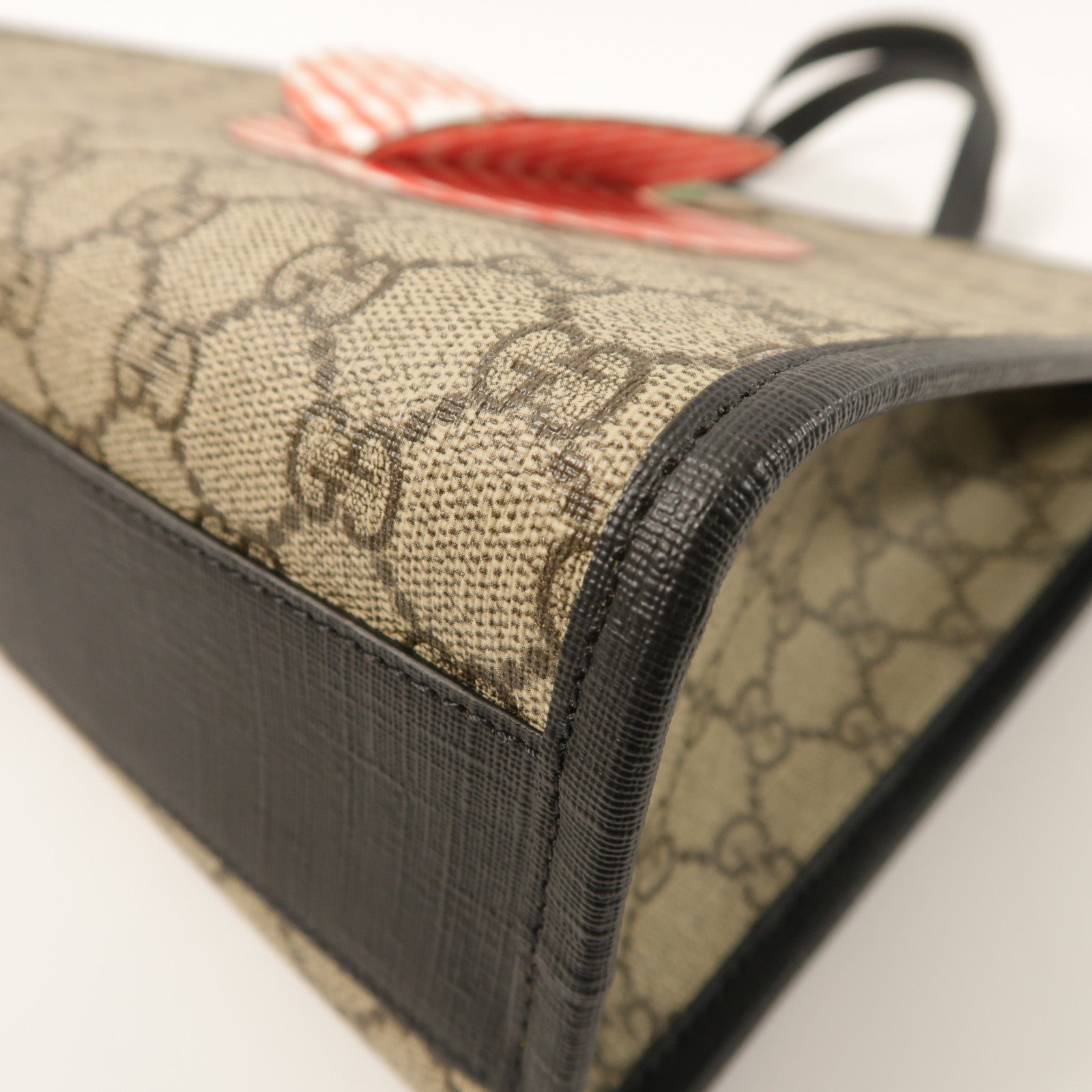 GUCCI 塗層帆布/牛皮皮革Tote Bag銀扣手挽袋
