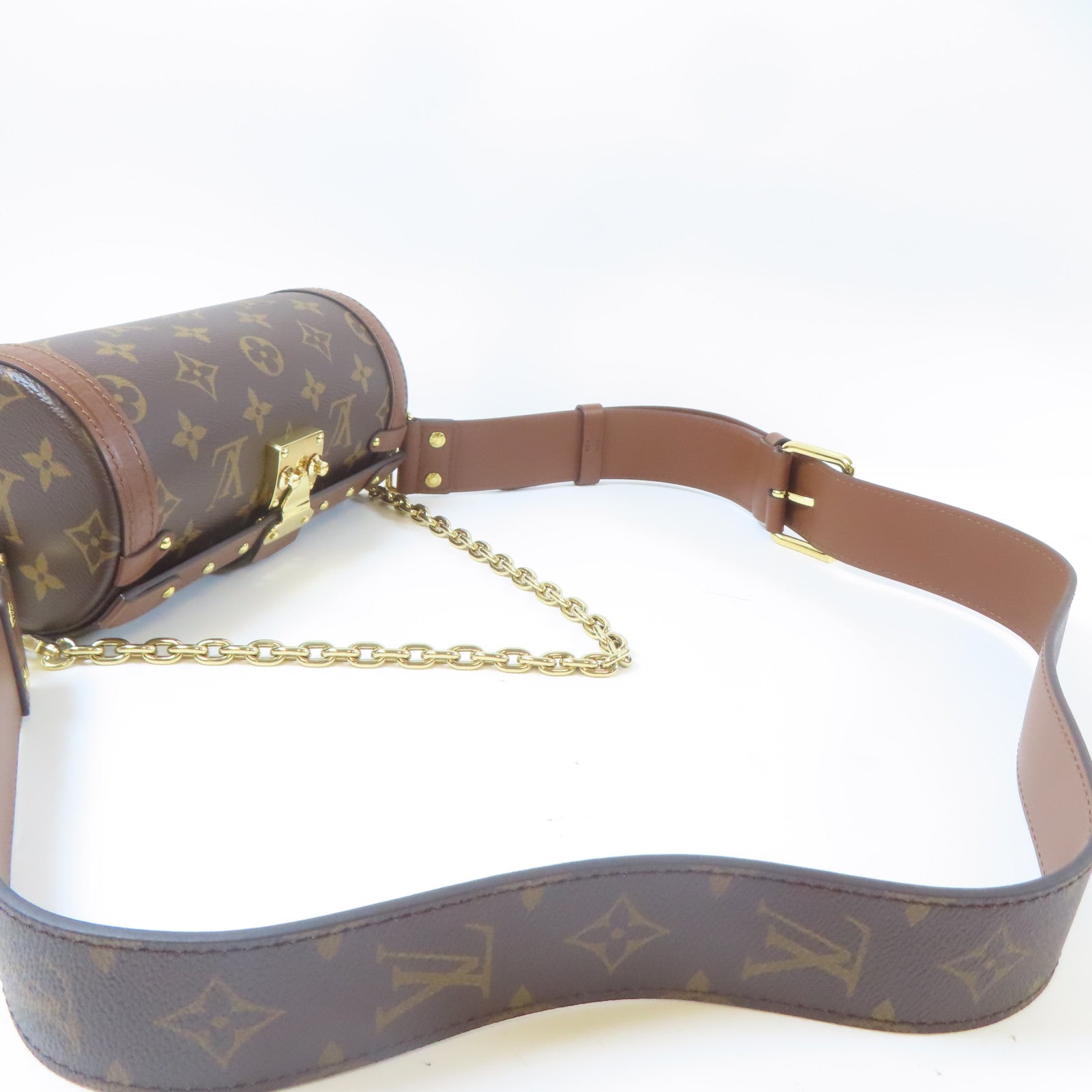 LOUIS VUITTON Monogram Papillon Trunk金扣手挽肩背兩用袋啡色