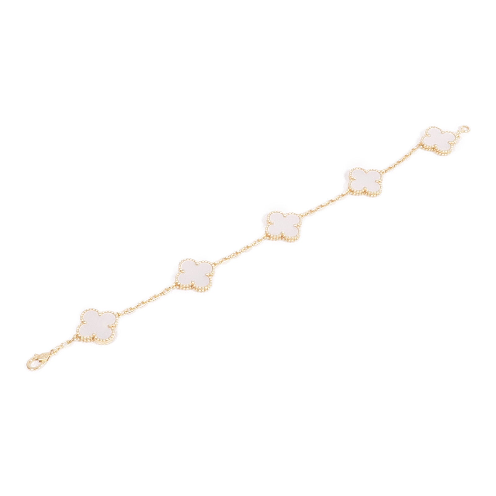 Van Cleef & Arpels 18K黃金Vintage Alhambra Bracelet 5 Motifs珍珠母貝手鏈