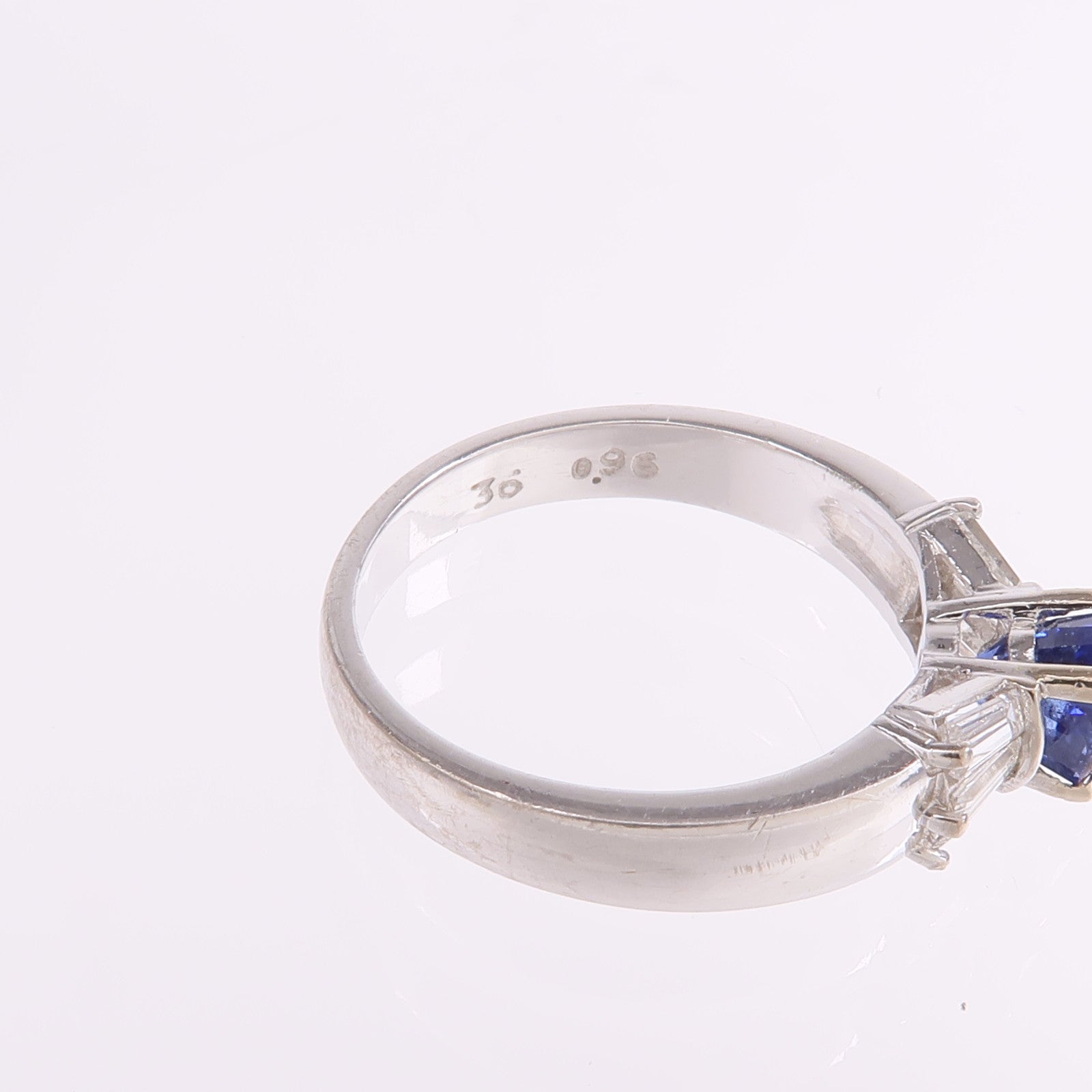 JEWELRY 【激減優惠】14K白金Sapphire Diamond Ring藍寶石/鑽石戒指US#5.75