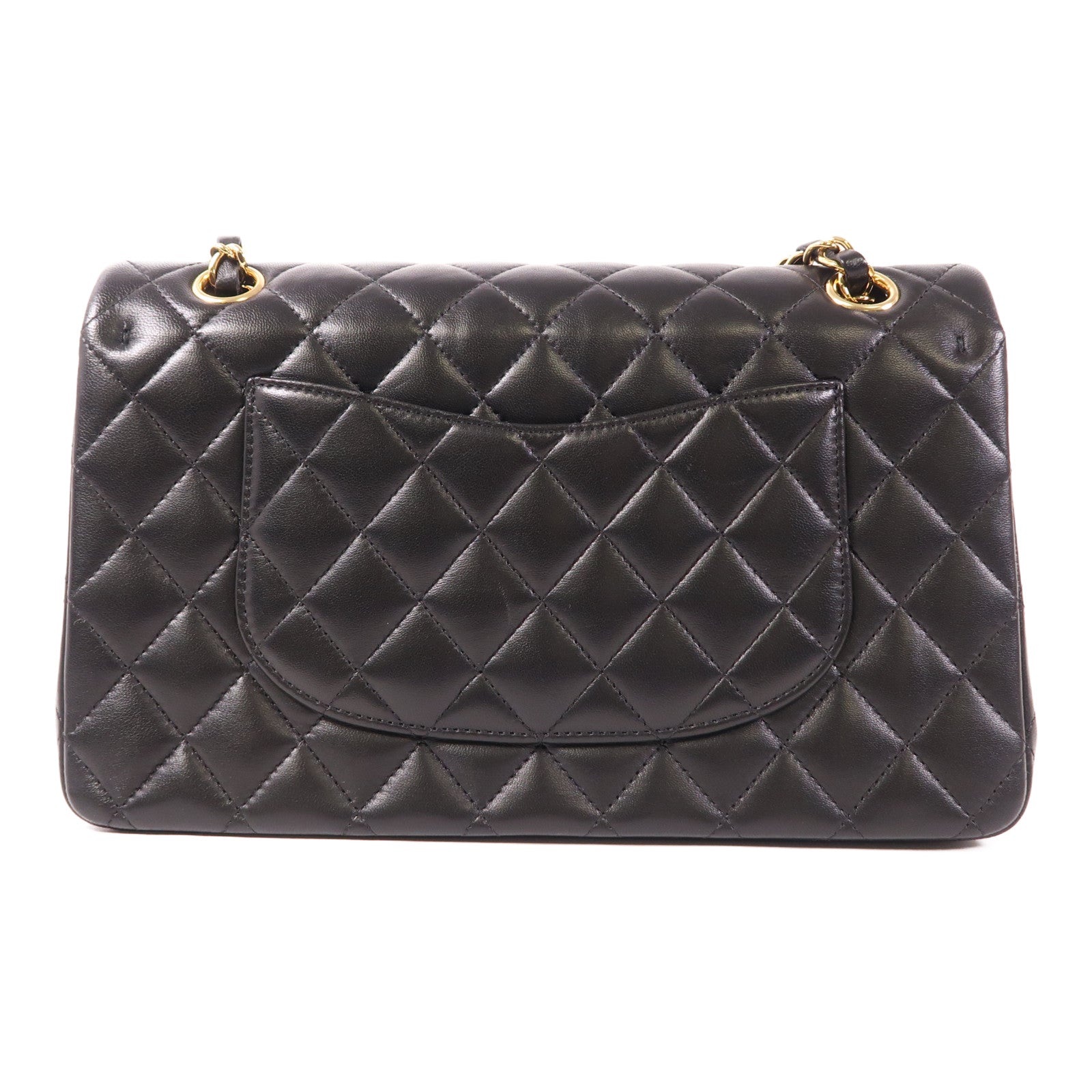 CHANEL CC GHW Classic 25 Chain Shoulder Bag Lambskin Leather Black