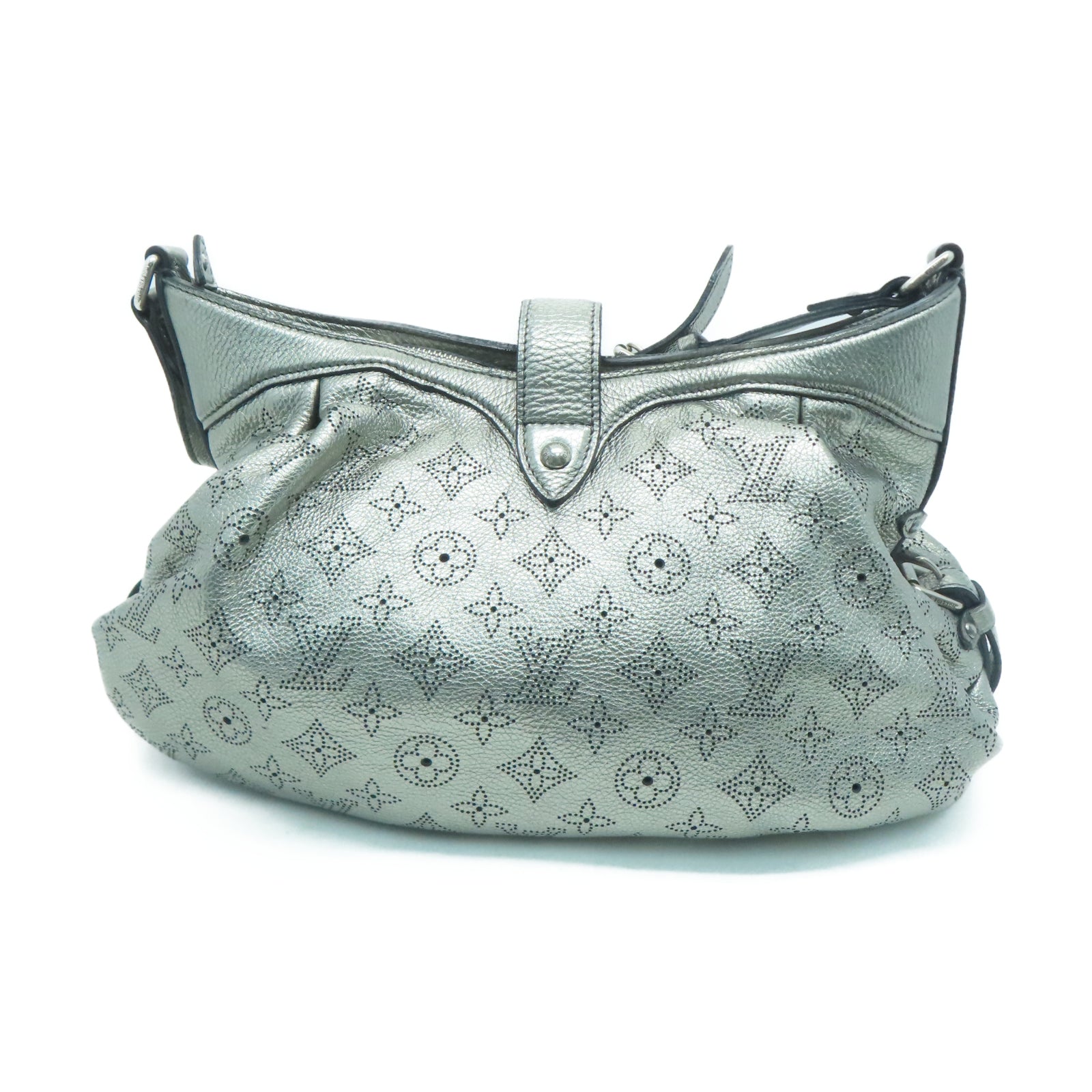 LOUIS VUITTON 【激減優惠】Monogram Mahina XS銀扣肩背袋銀色