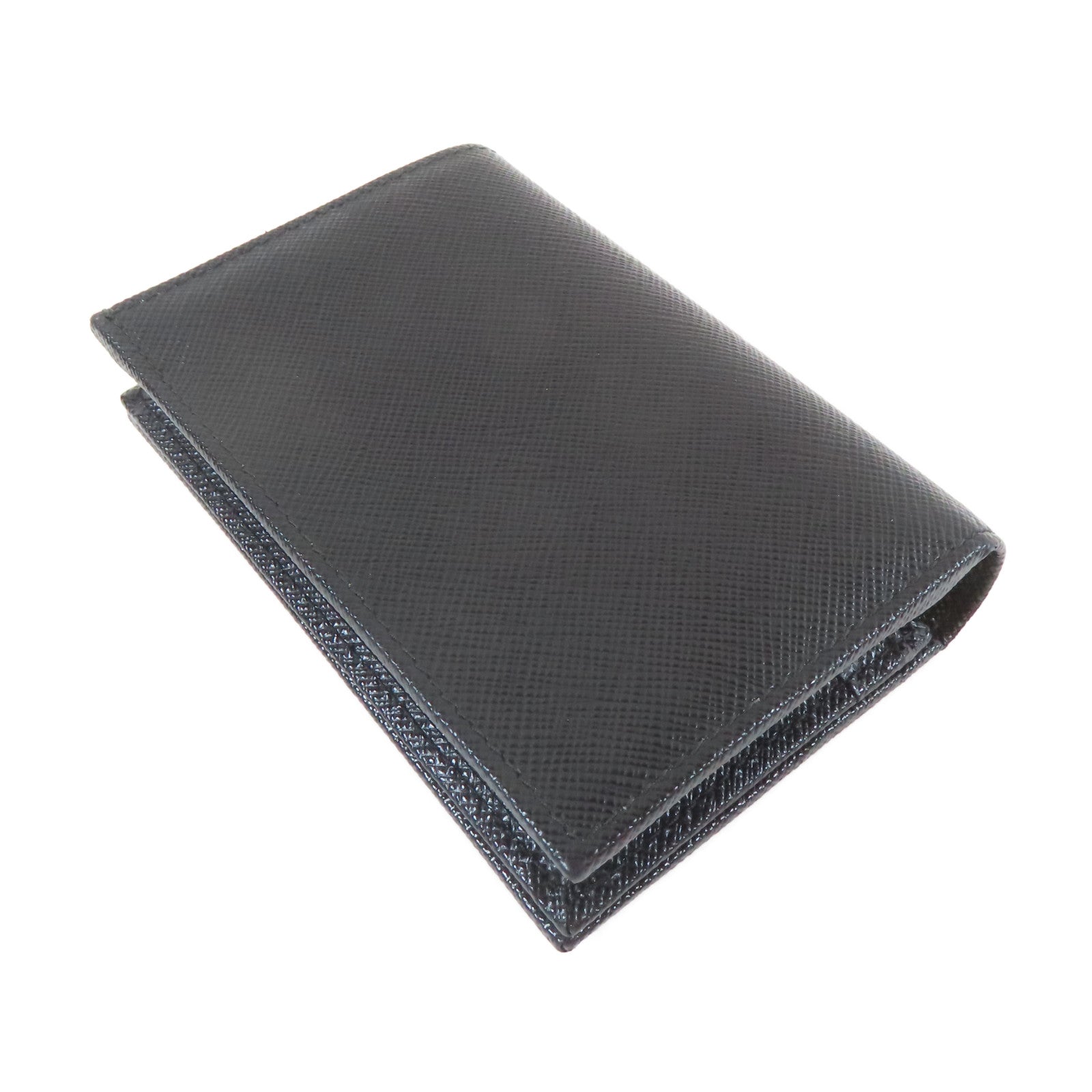 PRADA 牛皮皮革Small Wallet折叠錢包黑色