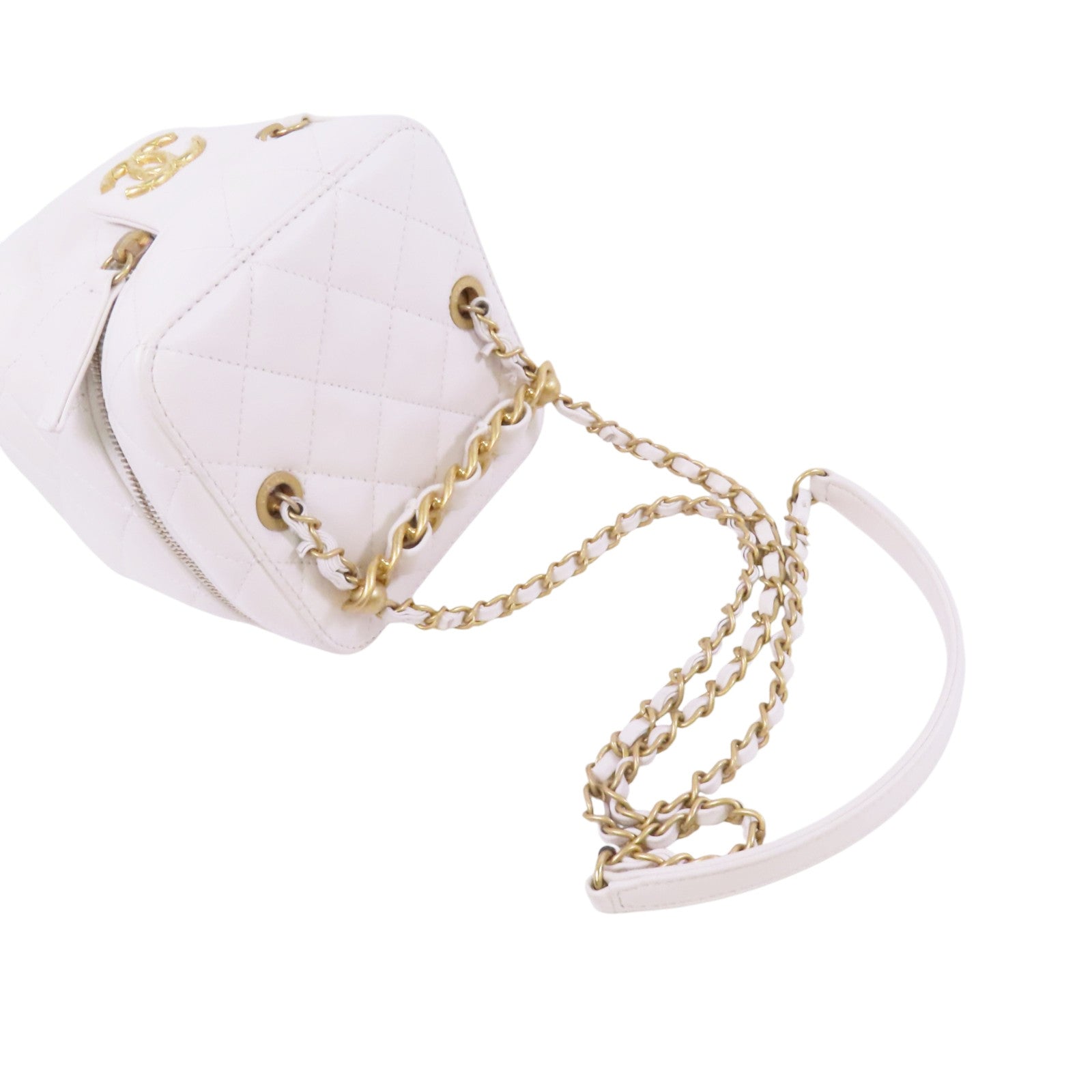 CHANEL 牛皮皮革Vanity Bag金扣鏈帶肩背袋