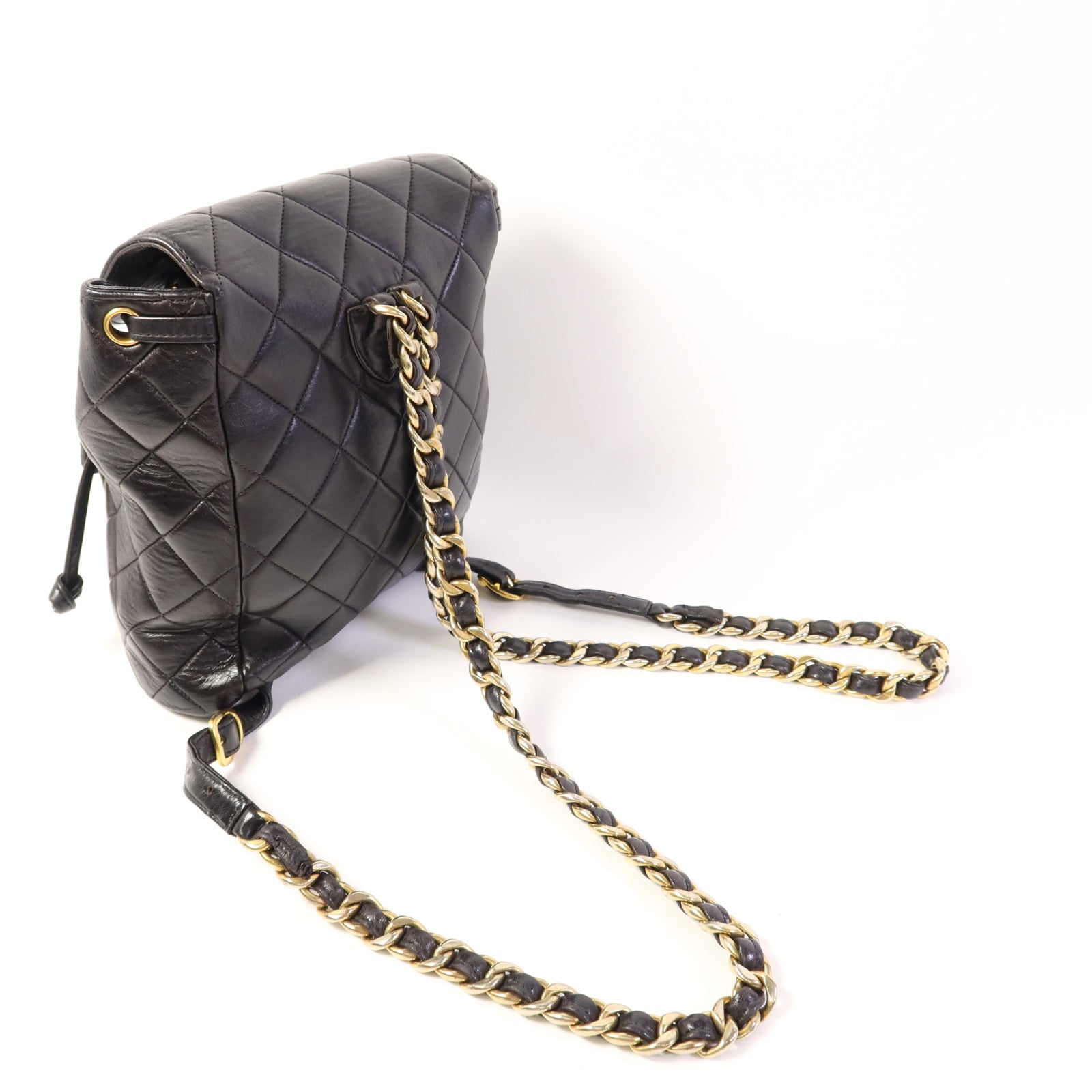 CHANEL 牛皮皮革Vintage Backpack金扣背包