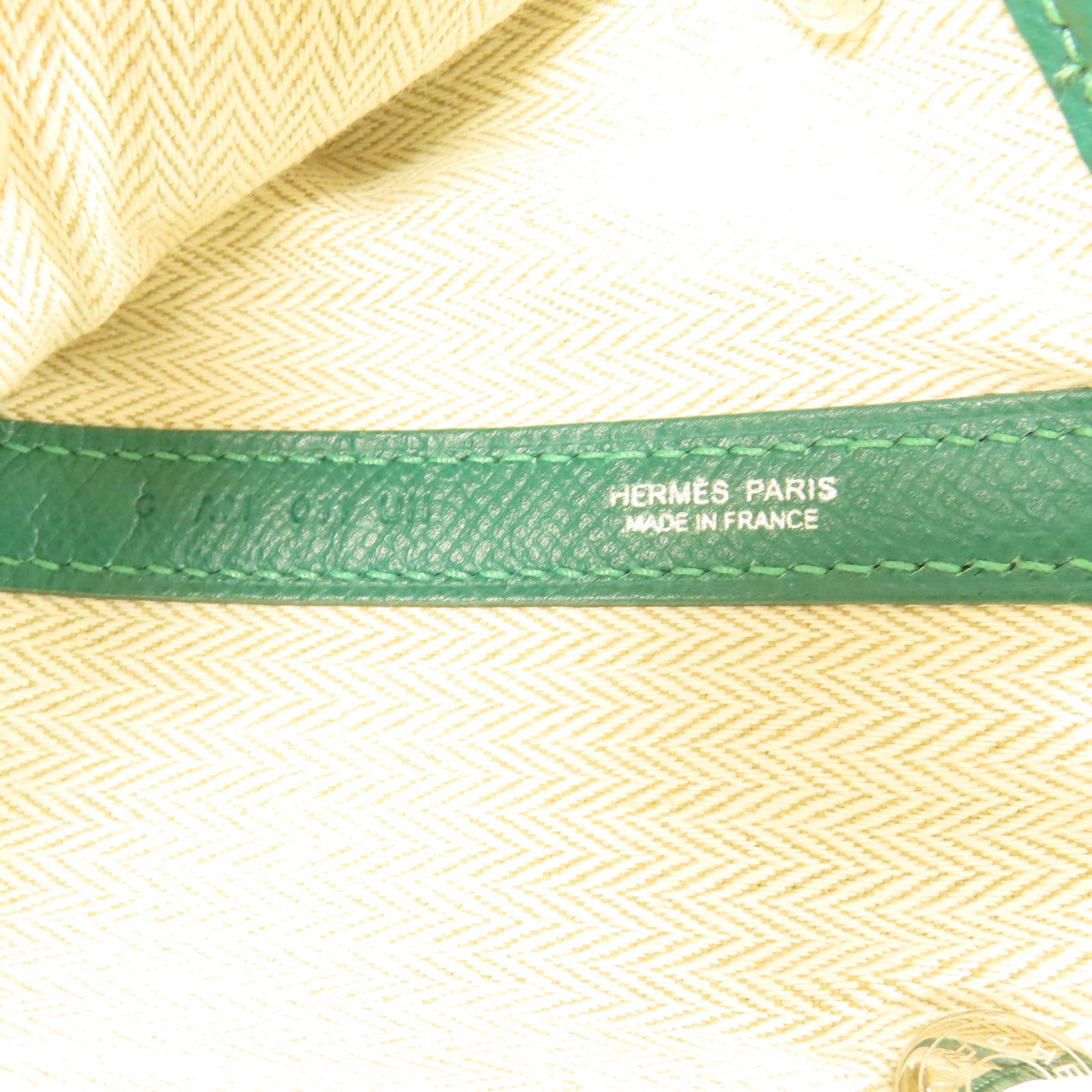 HERMES Epsom皮革Garden Party PM銀扣手挽袋Cactus