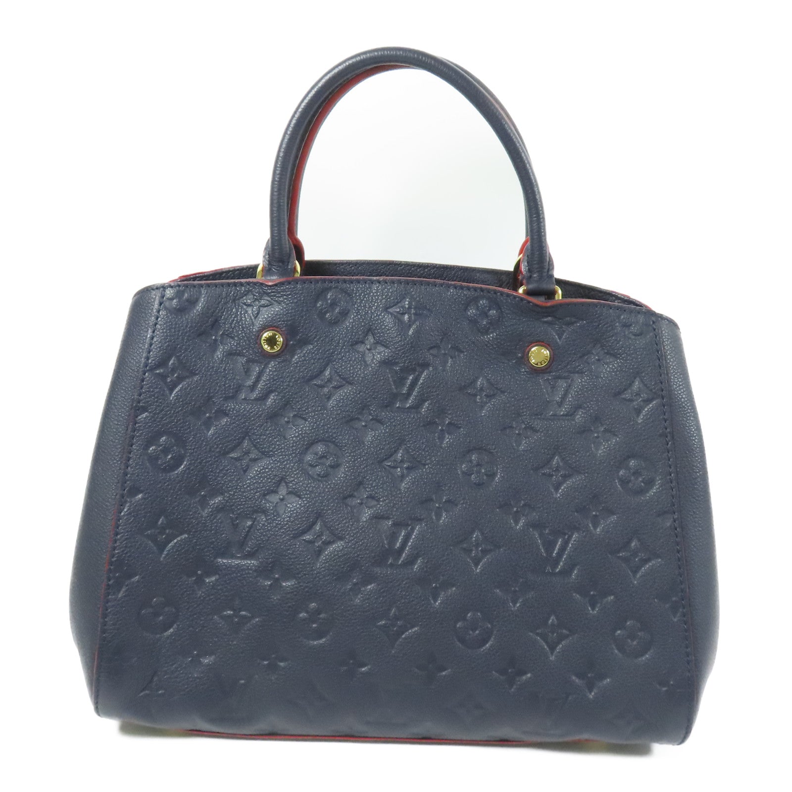 LOUIS VUITTON Monogram Empreinte Montaigne MM金扣手挽肩背兩用袋