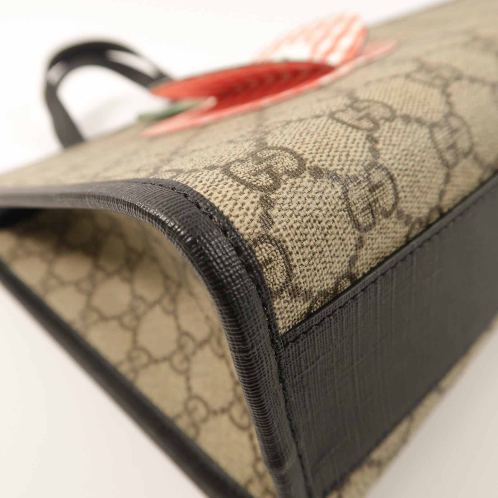 GUCCI 塗層帆布/牛皮皮革Tote Bag銀扣手挽袋