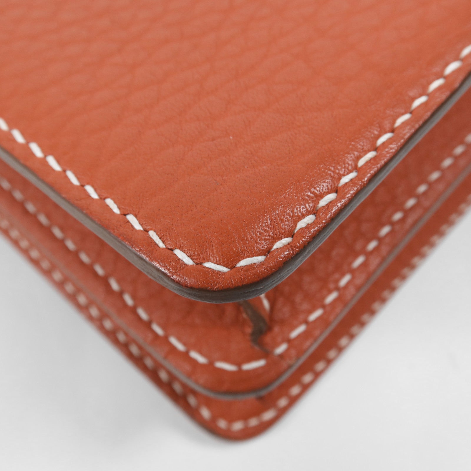 HERMES Clemence皮革Roulis 23金扣肩背袋Sanguine