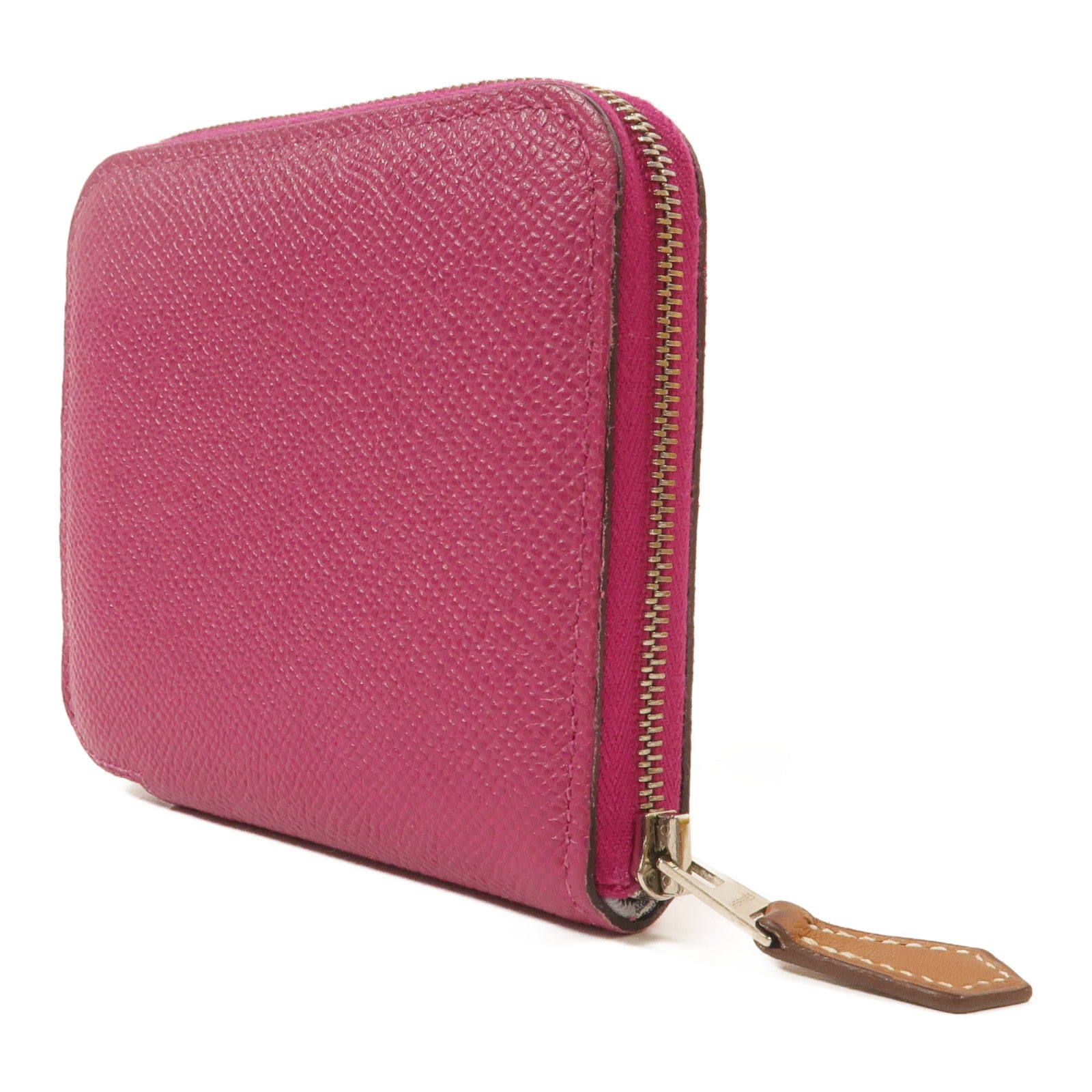 HERMES Epsom皮革Silk In Compact Wallet錢包Rose Pourpre