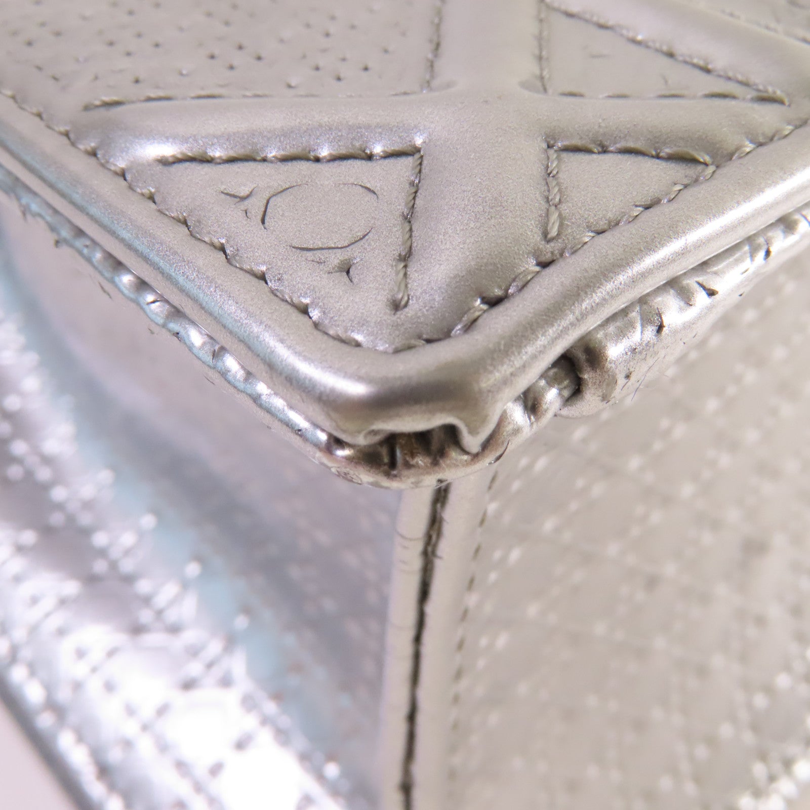 Dior 【清倉大減價】牛皮皮革Diorama Chain Shoulder Bag金扣鏈帶肩背袋銀色