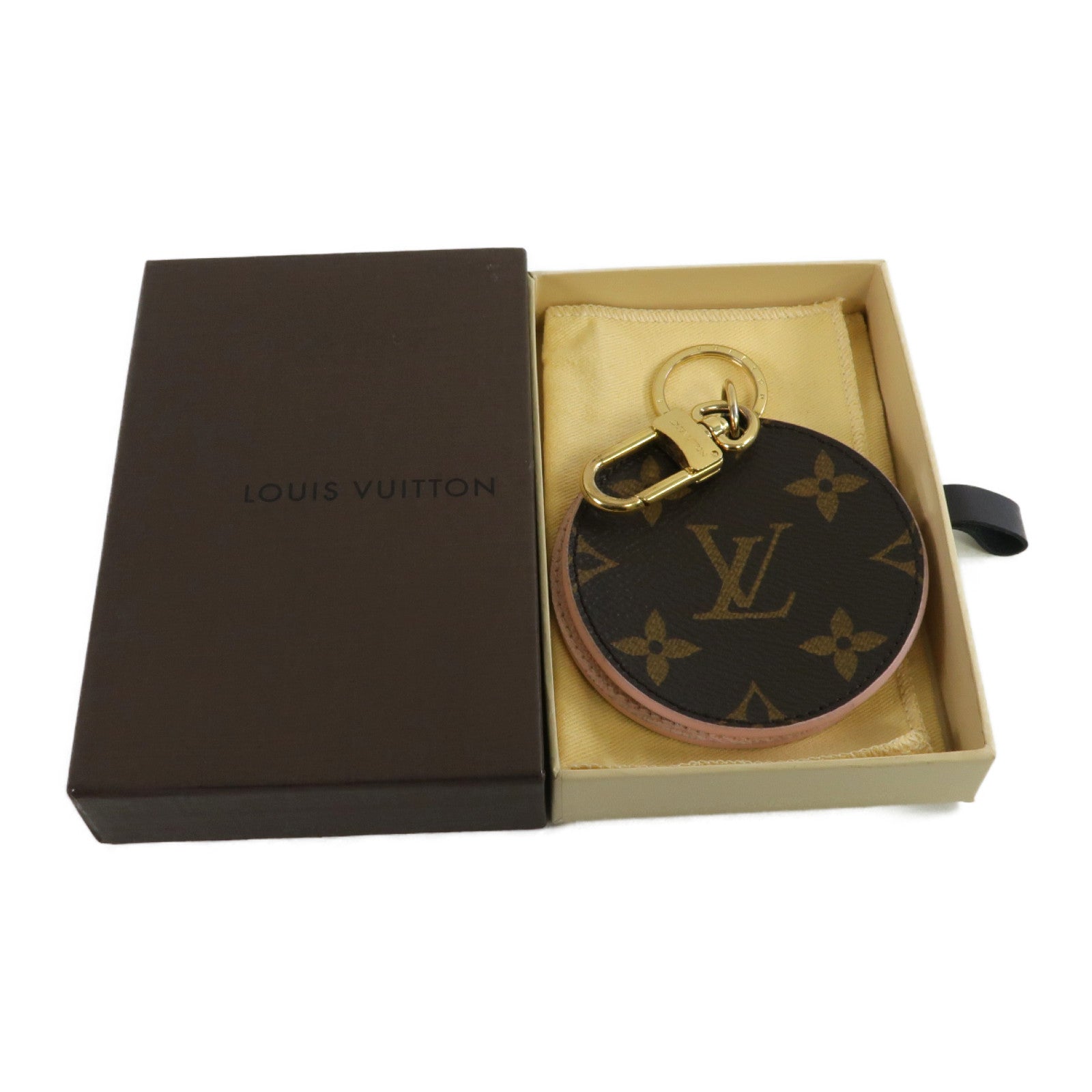 LOUIS VUITTON 【激減優惠】Monogram Mirror Key Ring金扣鎖匙扣啡色/粉紅色