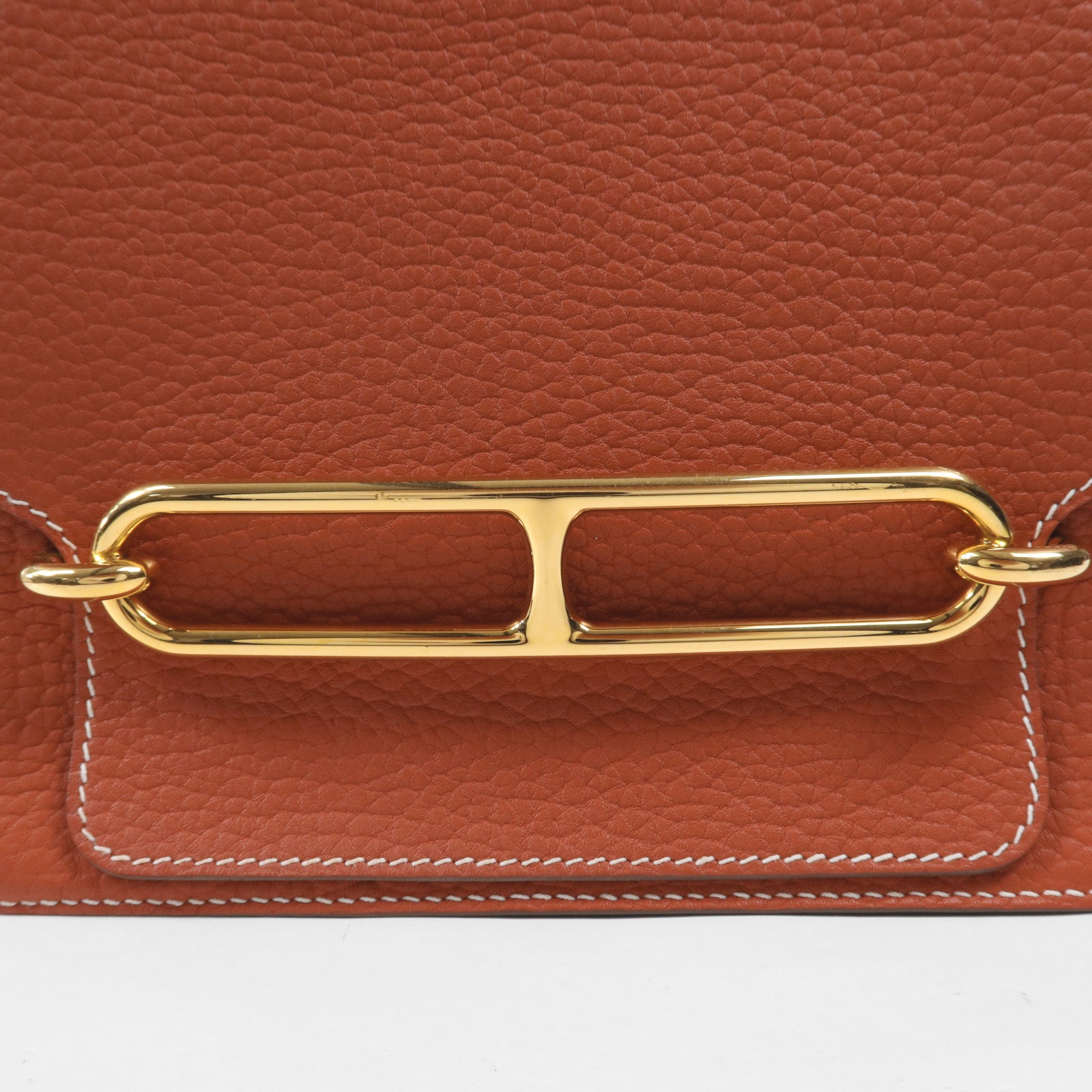 HERMES Clemence皮革Roulis 23金扣肩背袋Sanguine