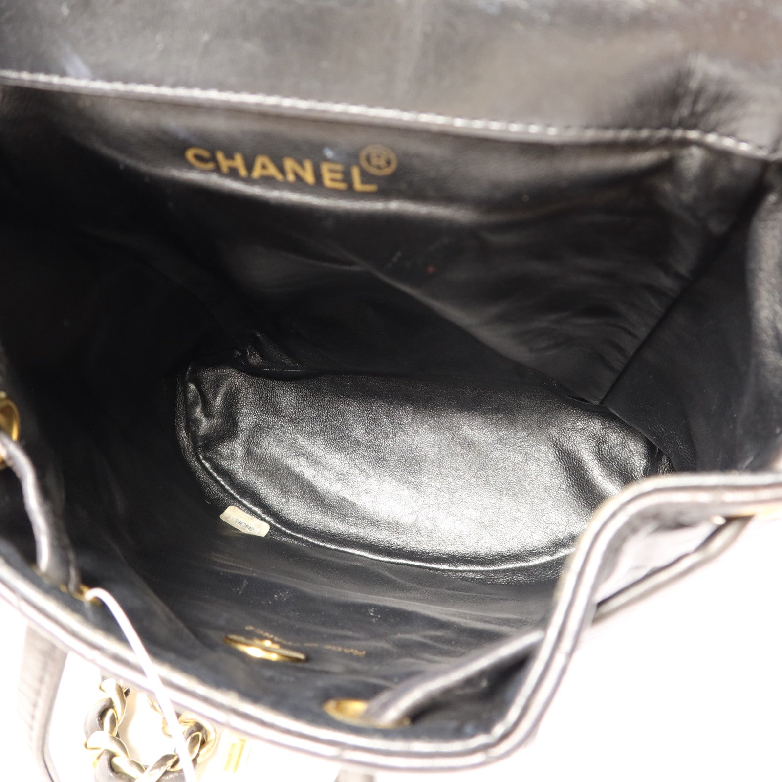 CHANEL 牛皮皮革Vintage Backpack金扣背包