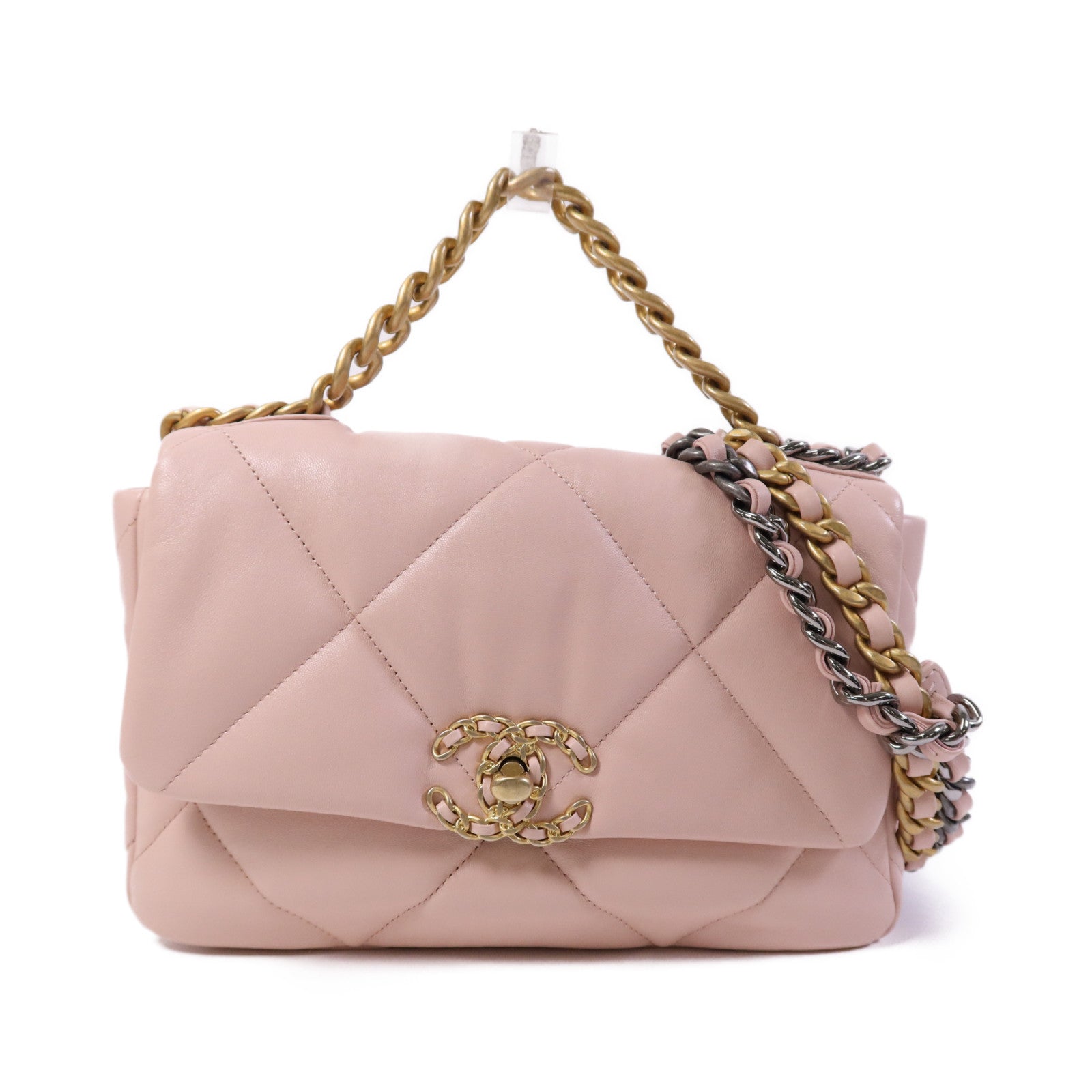 CHANEL 【激減優惠】羊皮皮革Chanel 19 Small鏈帶肩背袋