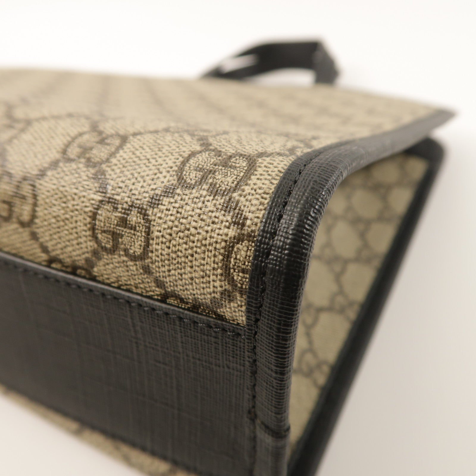 GUCCI 塗層帆布/牛皮皮革Tote Bag銀扣手挽袋