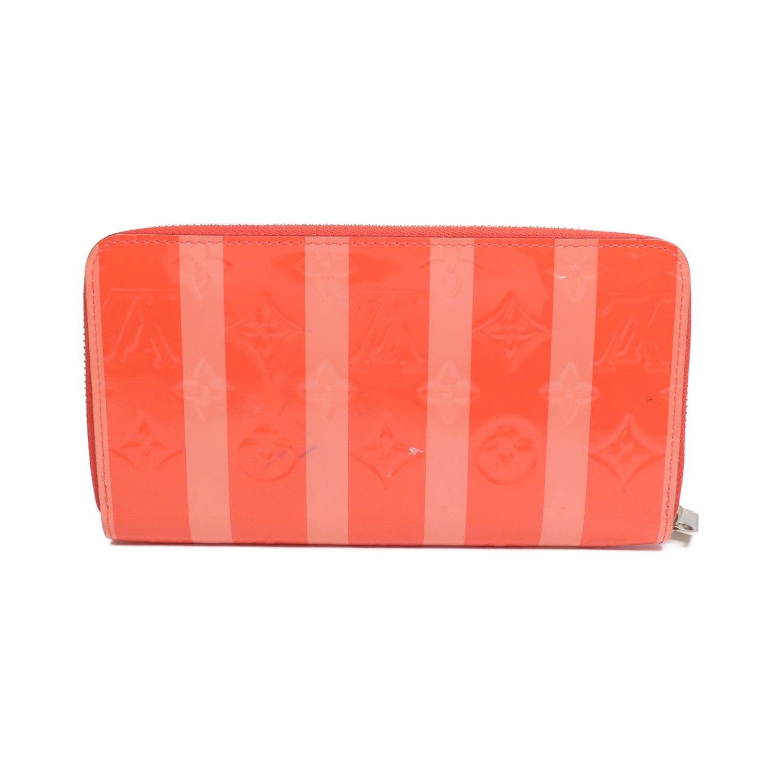 LOUIS VUITTON 【激減優惠】Monogram Vernis Rayure Zippy Wallet銀扣長錢包