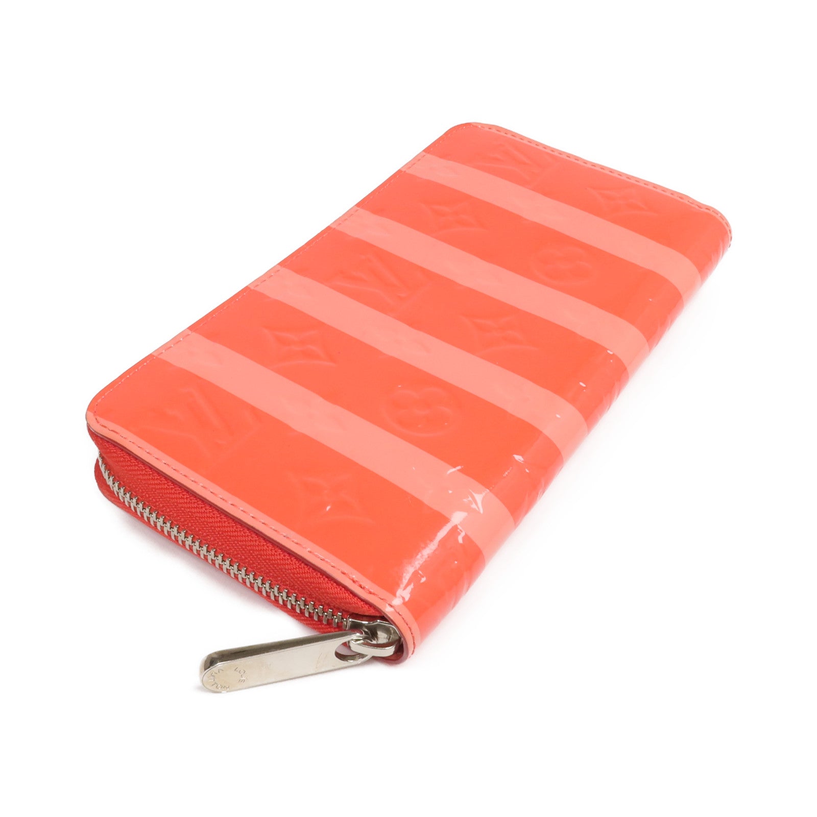 LOUIS VUITTON 【激減優惠】Monogram Vernis Rayure Zippy Wallet銀扣長錢包