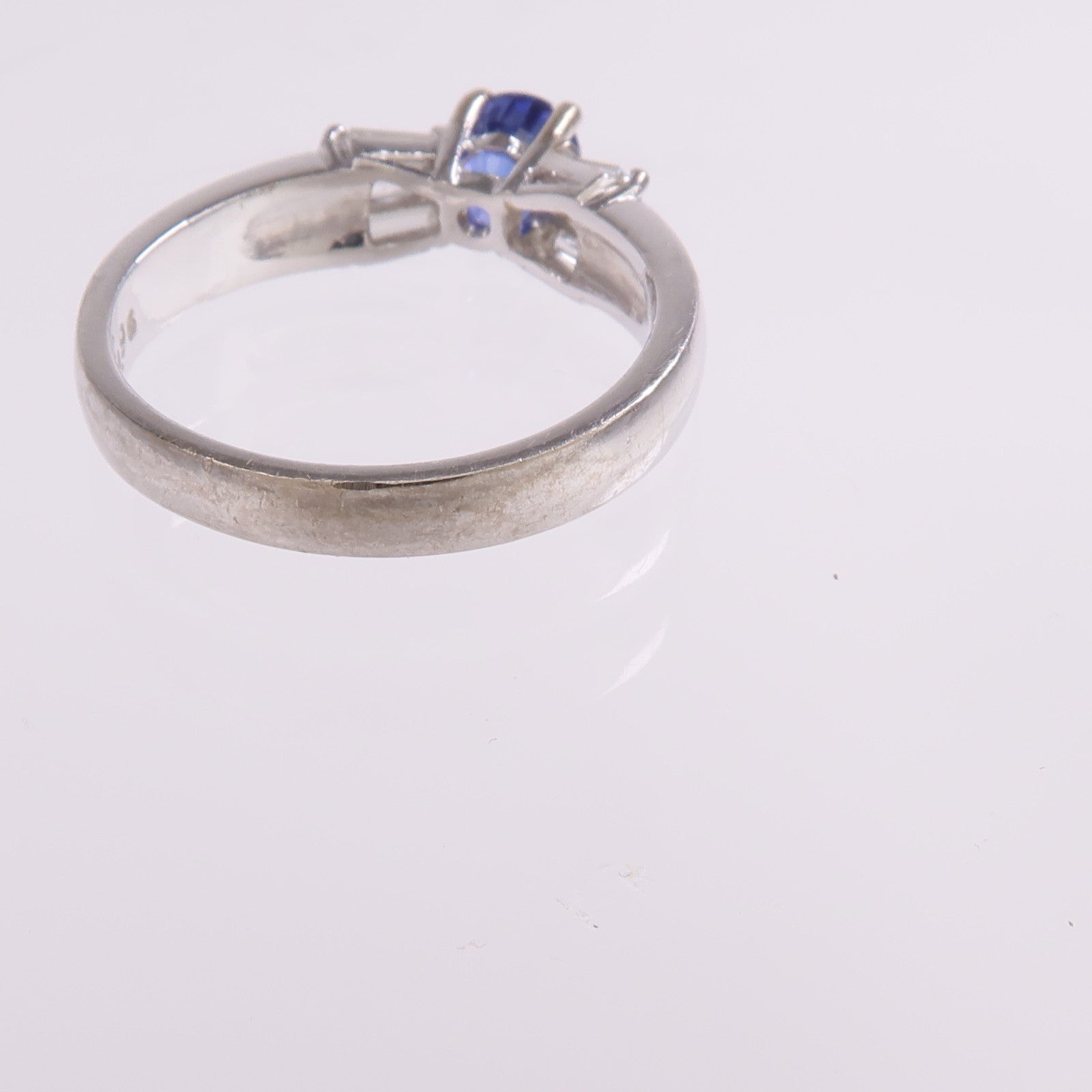 JEWELRY 【激減優惠】14K白金Sapphire Diamond Ring藍寶石/鑽石戒指US#5.75