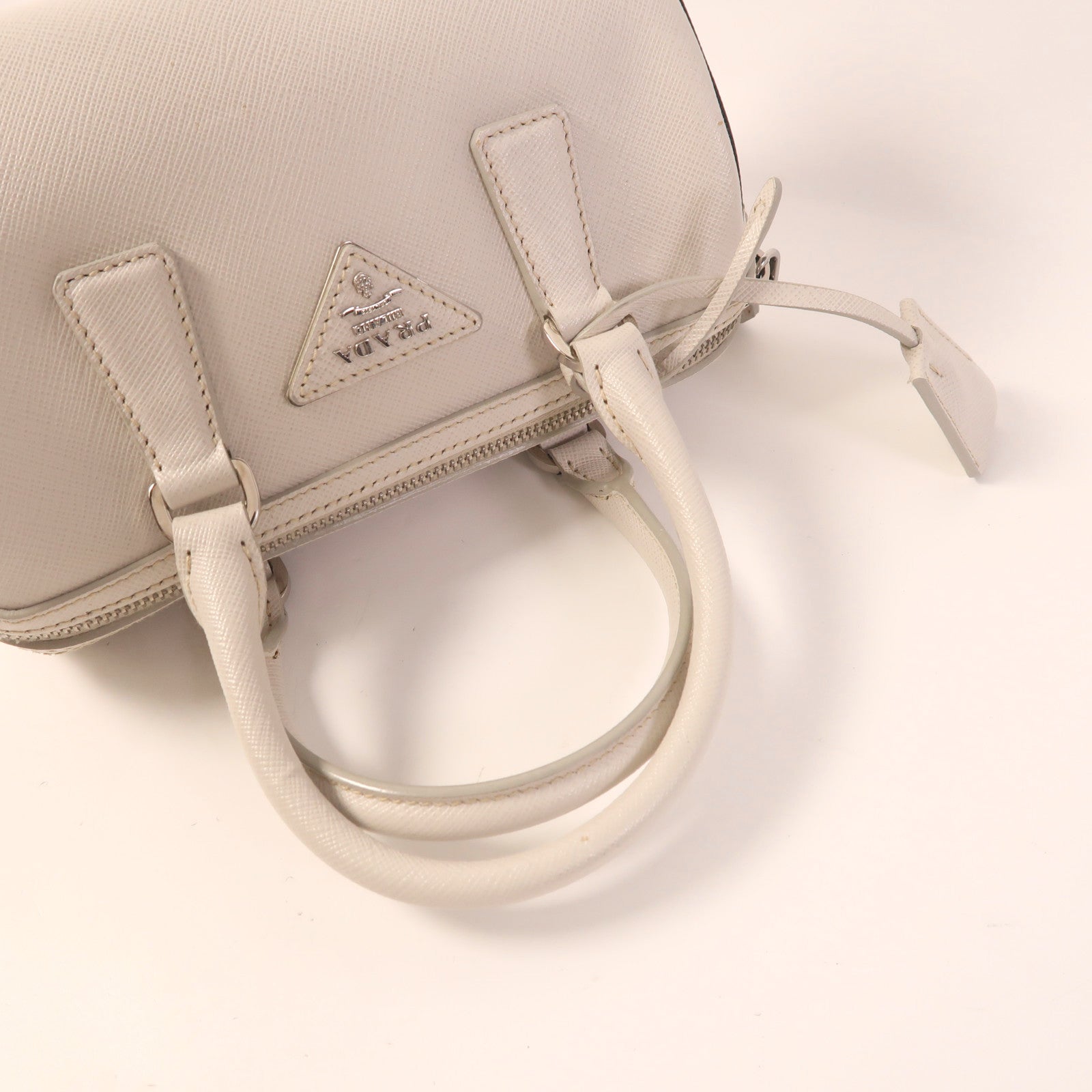 PRADA 牛皮皮革2 Way Shoulder Bag銀扣手挽肩背兩用袋