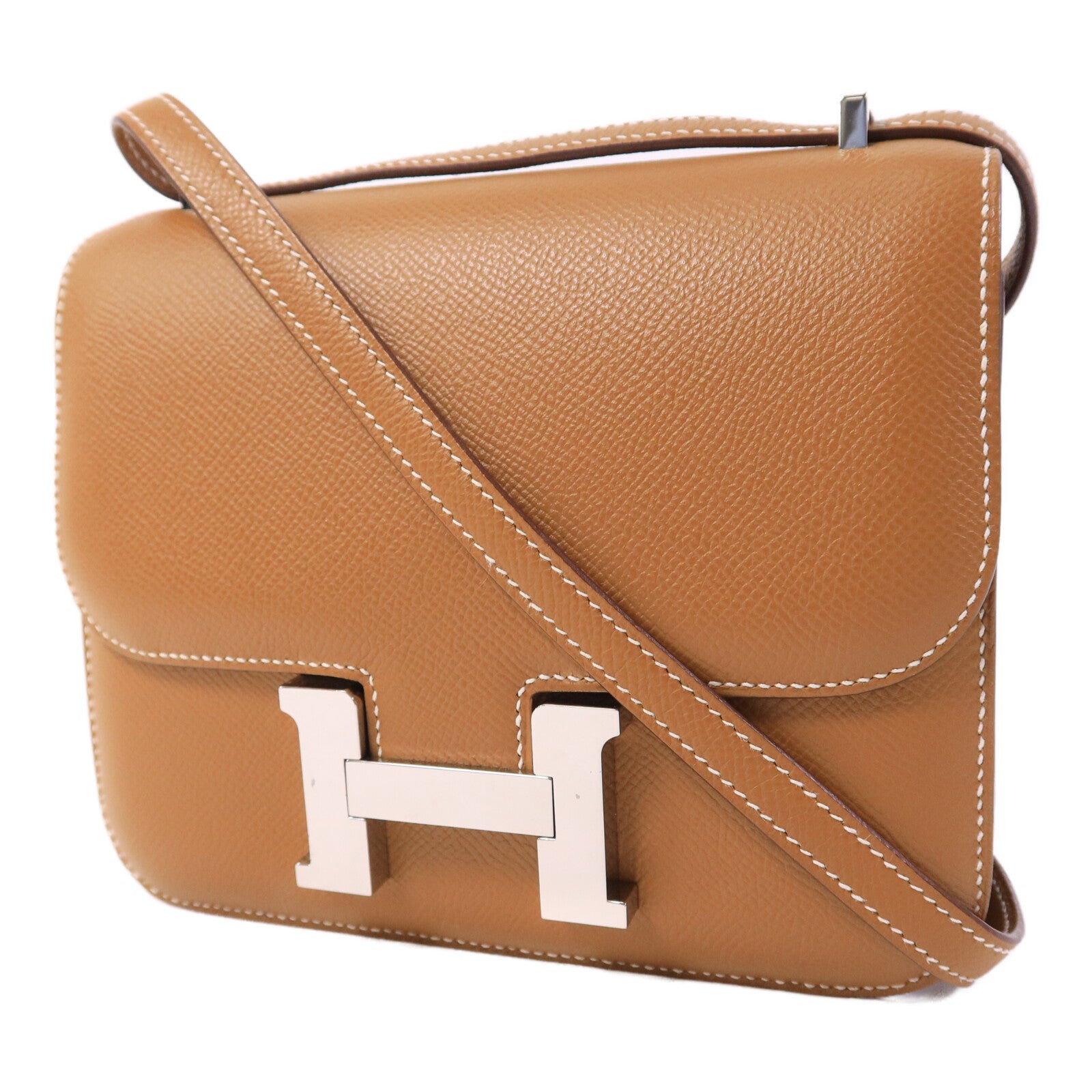 HERMES Epsom皮革Constance Mini肩背袋Gold