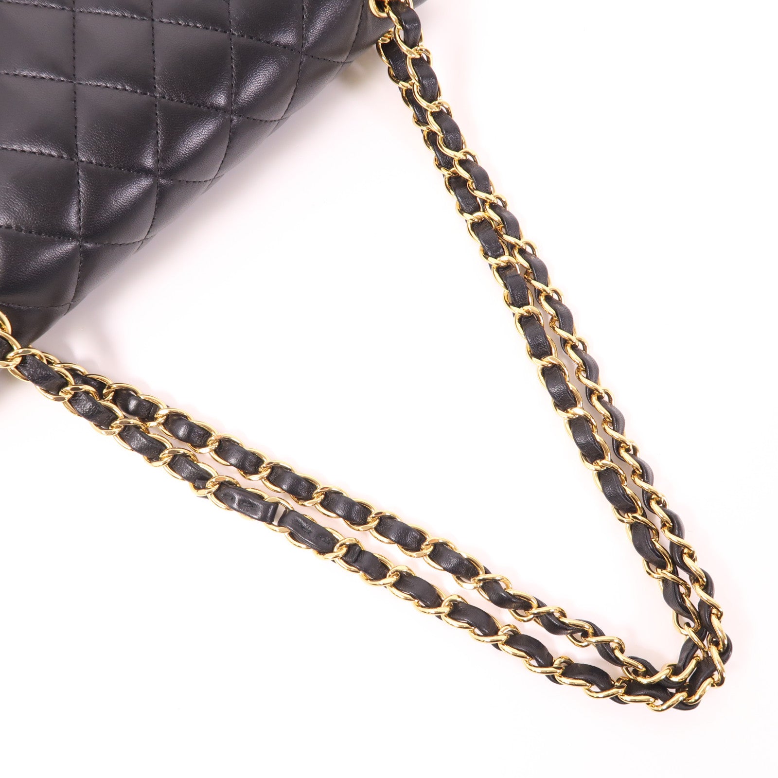 CHANEL CC GHW Classic 25 Chain Shoulder Bag Lambskin Leather Black