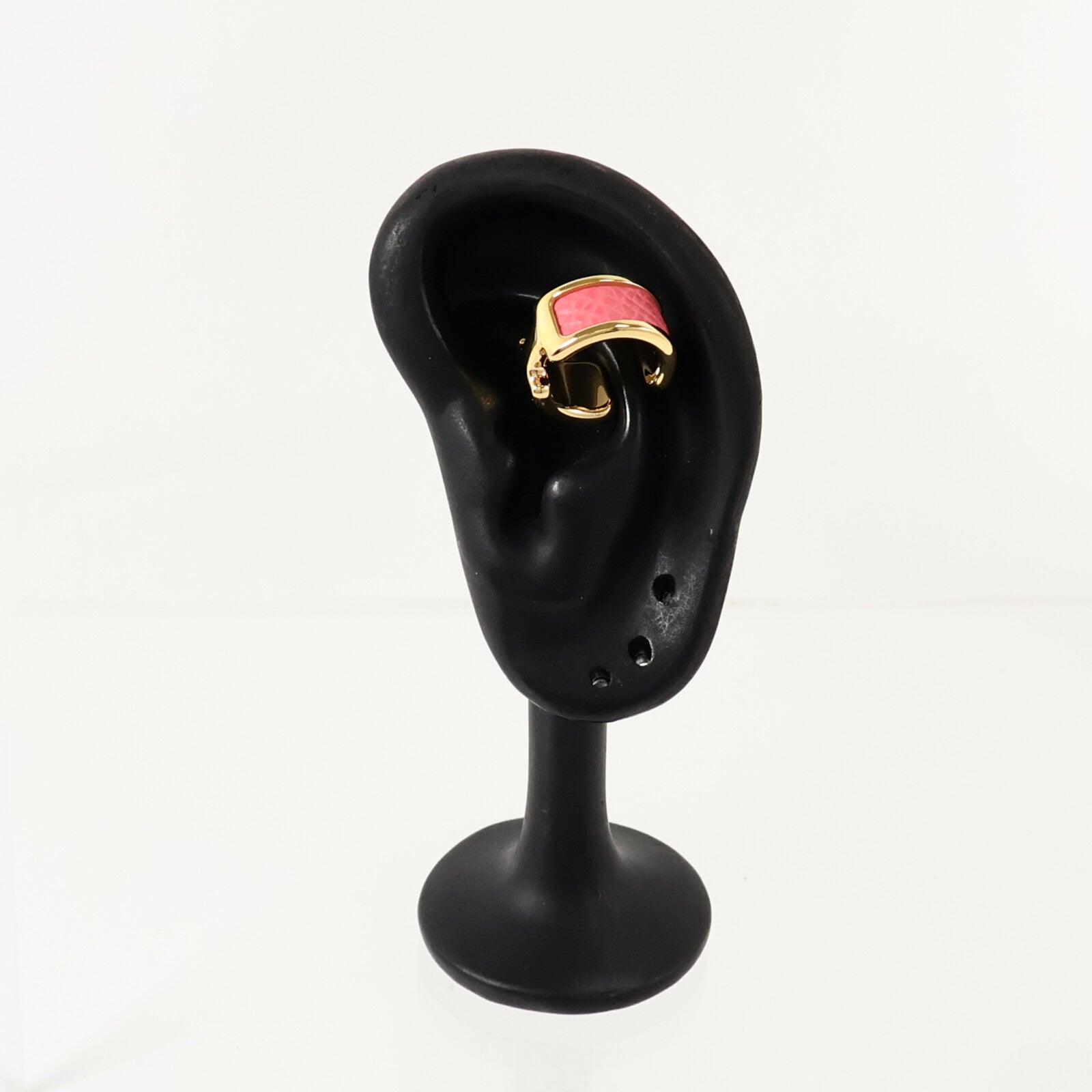 HERMES Epsom皮革/金屬Olympe Ear Cuff耳夾