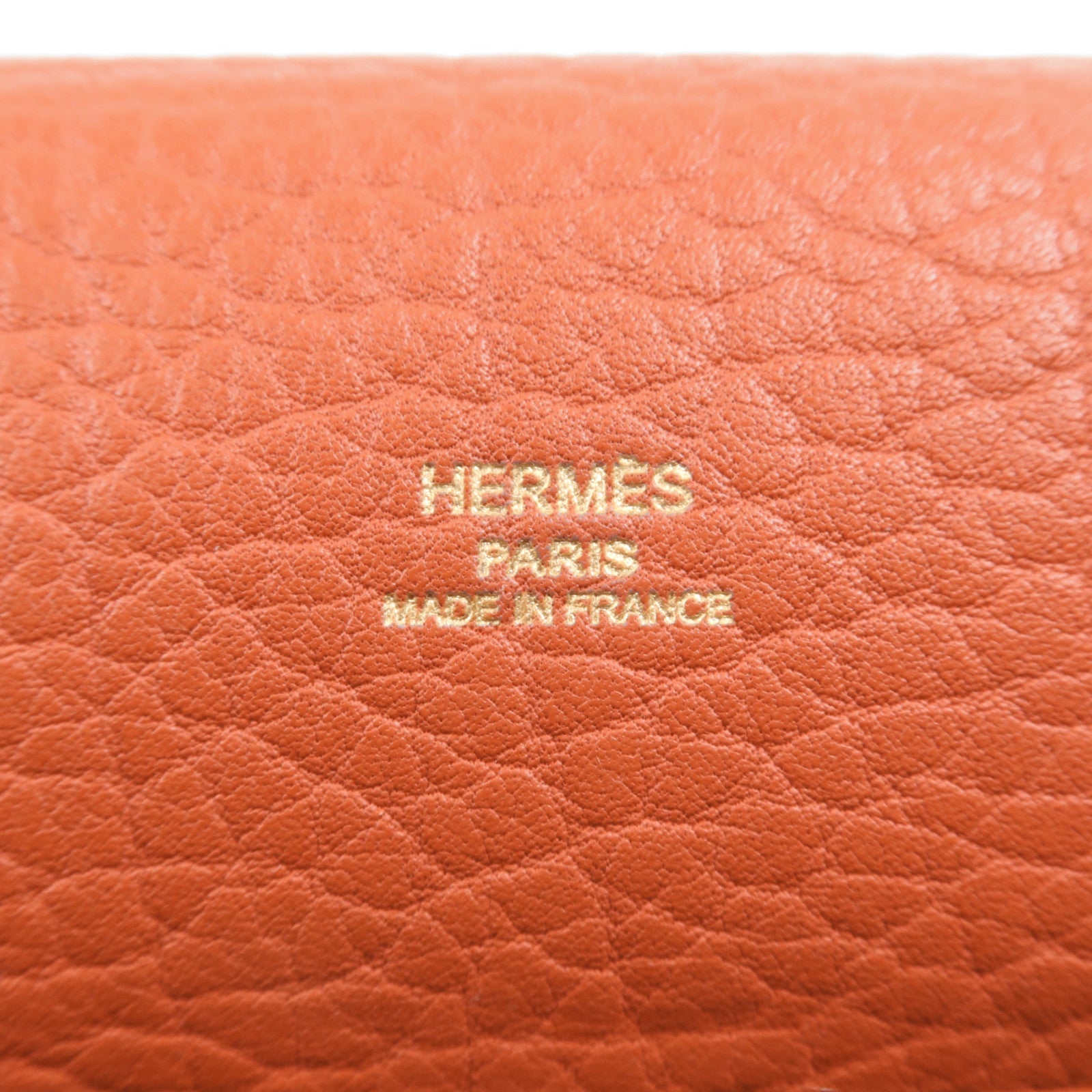 HERMES Clemence皮革Roulis 23金扣肩背袋Sanguine